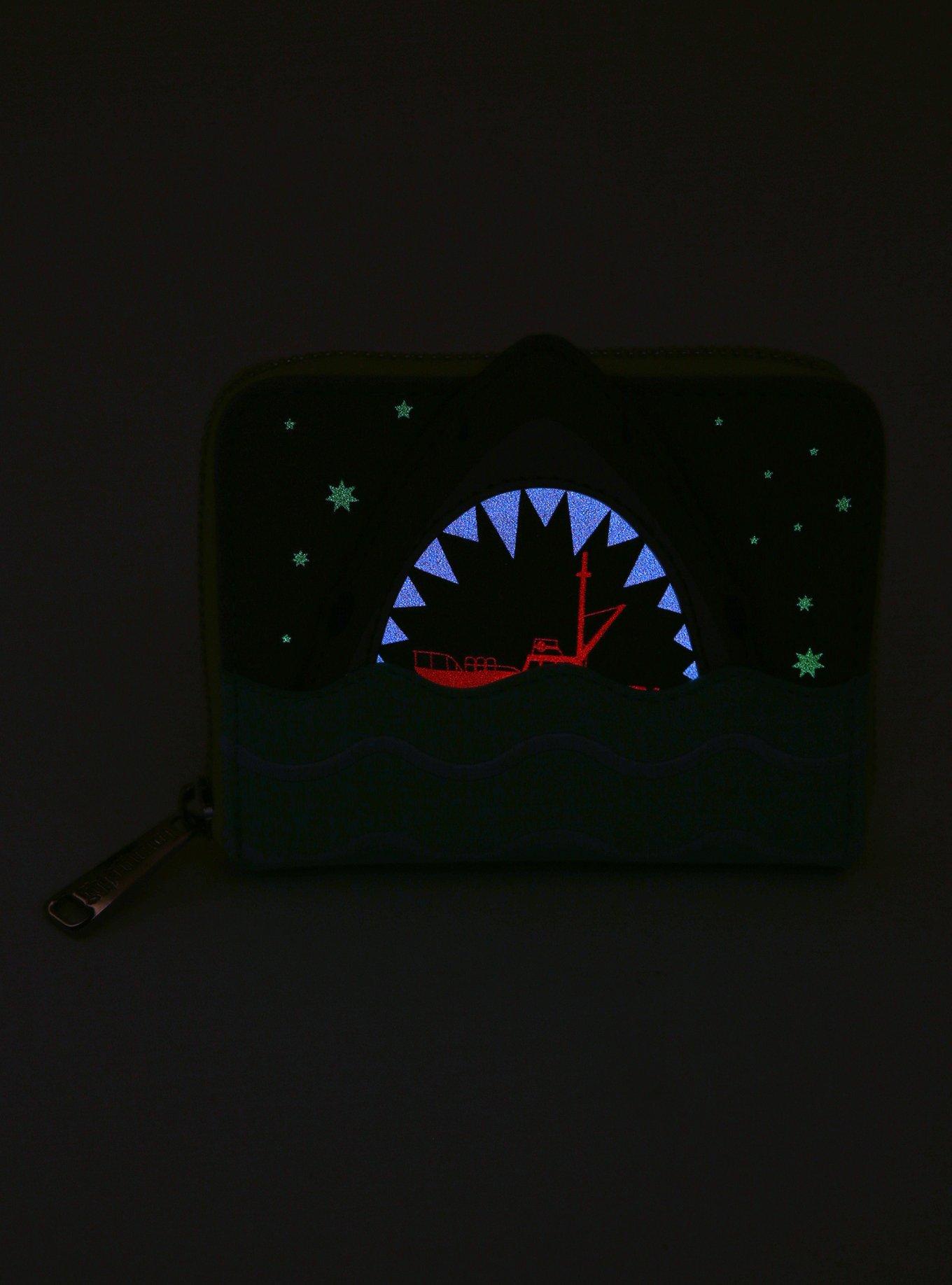 Loungefly Jaws Shark Glow-in-the-Dark Small Zip Wallet, , alternate
