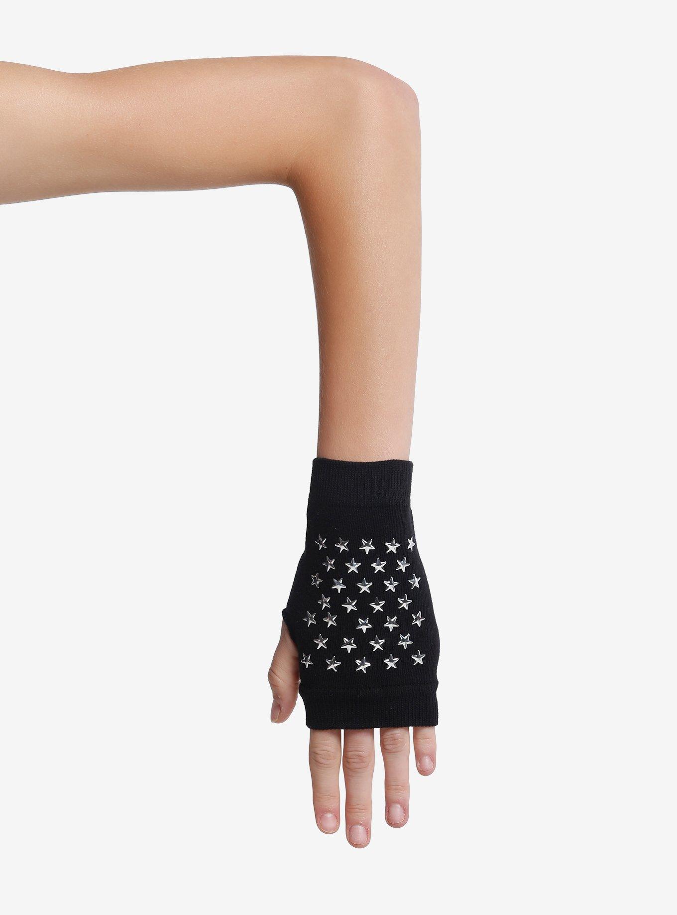 Star Stud Short Fingerless Gloves, , hi-res