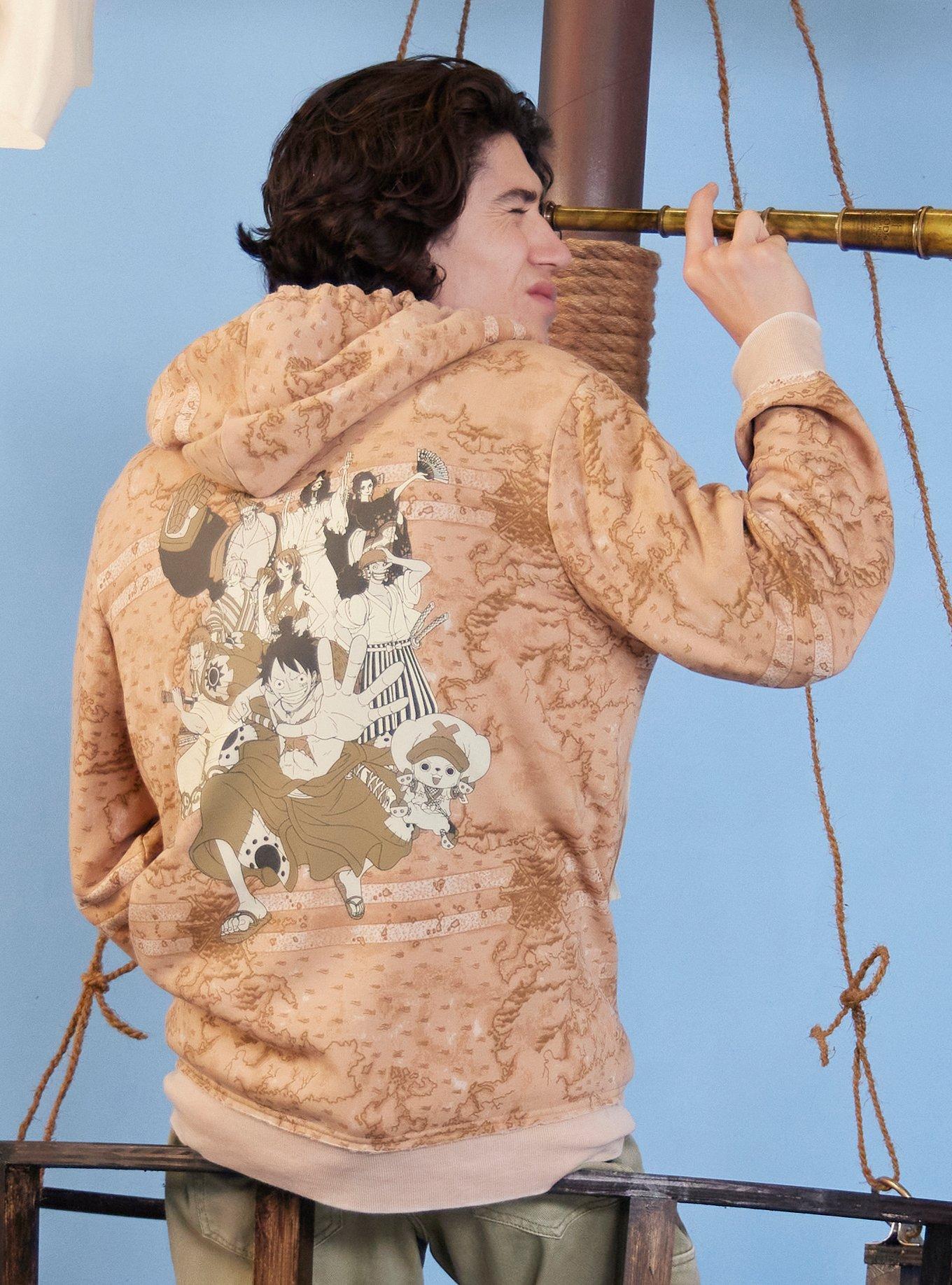 One Piece Map Raw Patches Hoodie, MULTI, alternate