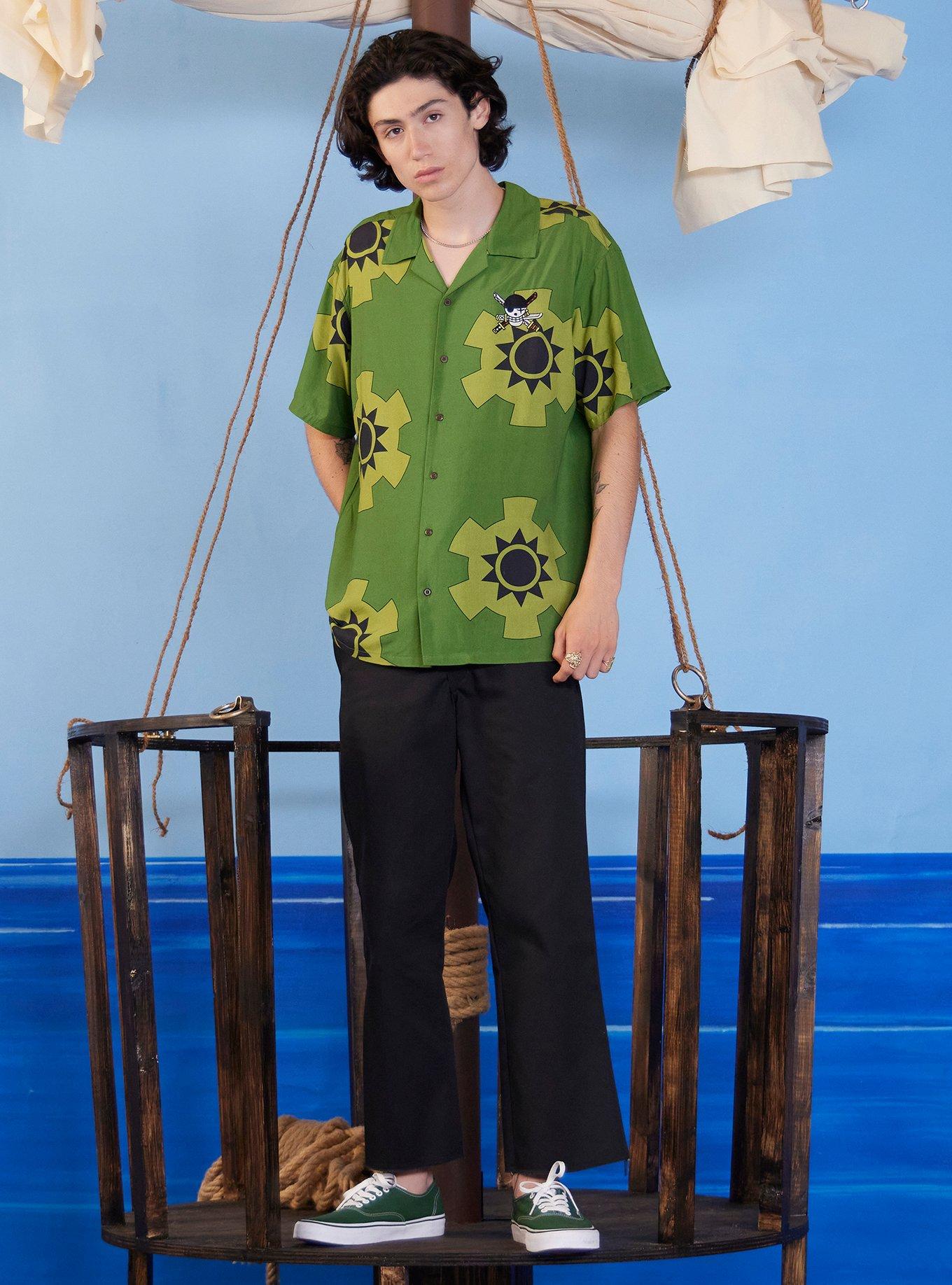 One Piece Zoro Wano Oversized Woven Button-Up, , hi-res