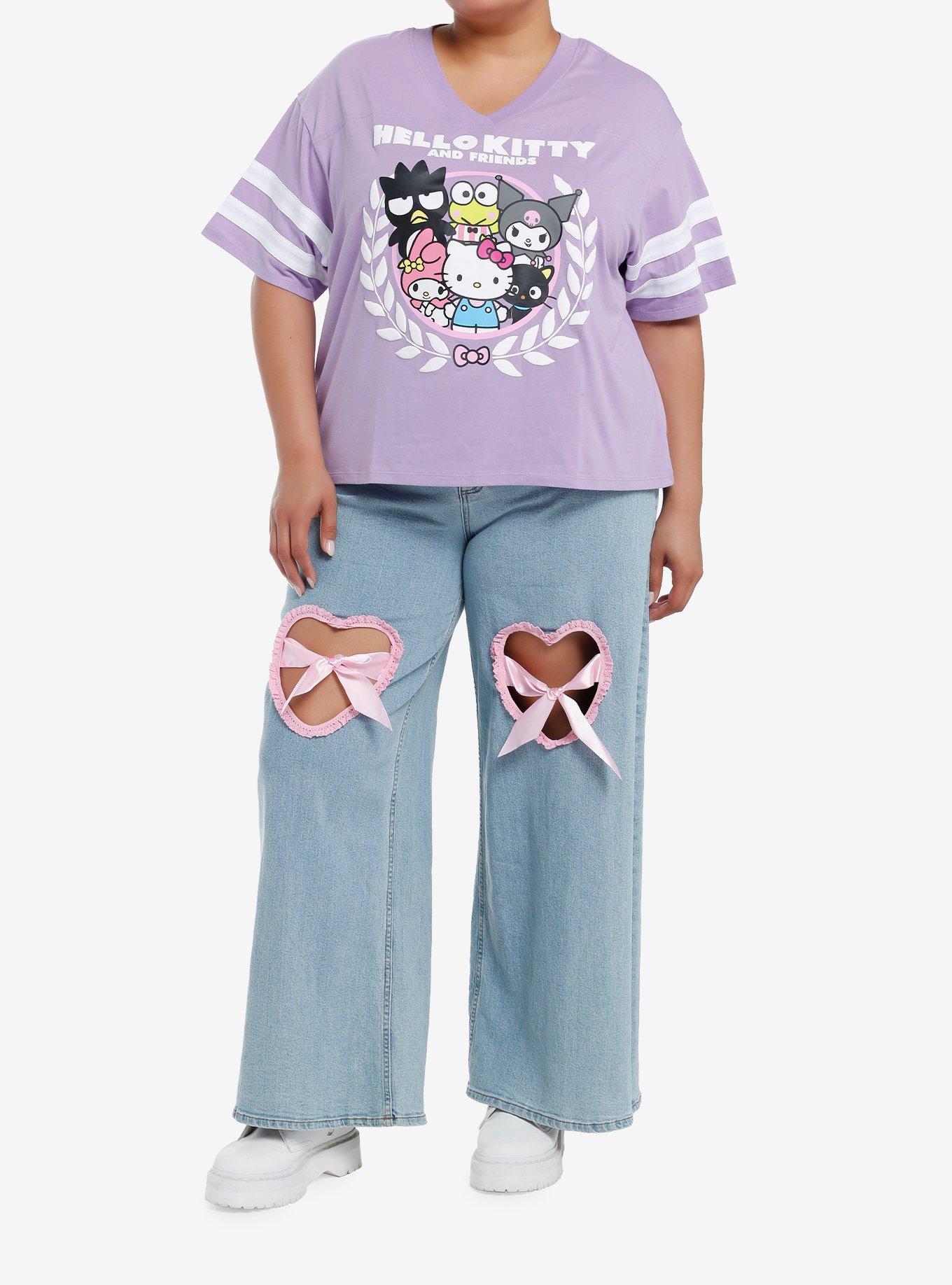 Hello Kitty And Friends Crest Varsity Stripe Girls T-Shirt Plus Size, MULTI, alternate