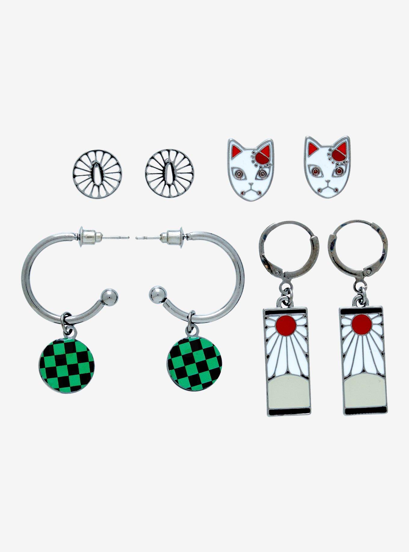 Demon Slayer: Kimetsu No Yaiba Tanjiro Earring Set, , alternate