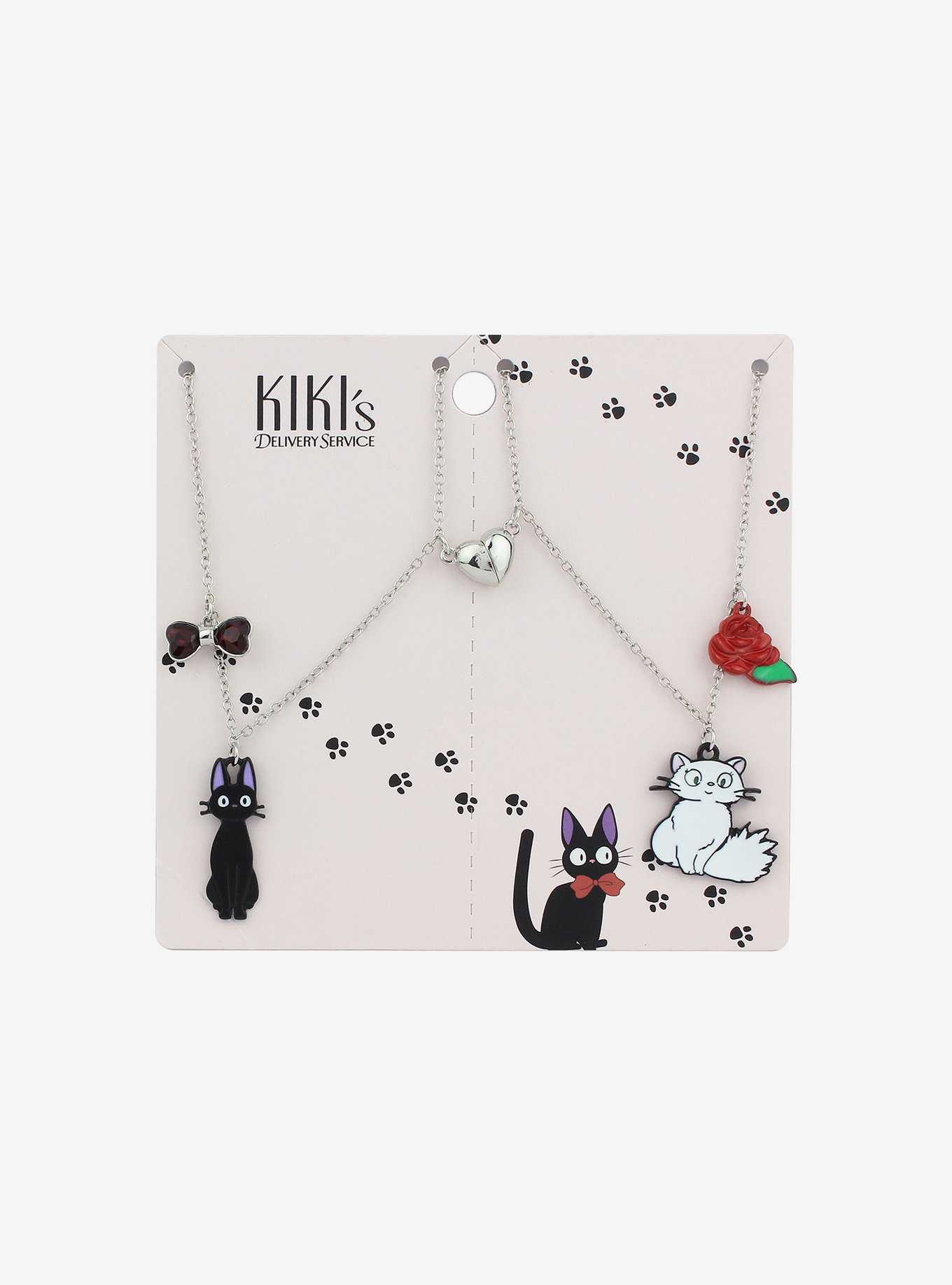 Studio Ghibli® Kiki's Delivery Service Jiji & Lily Magnetic Heart Necklace Set, , hi-res