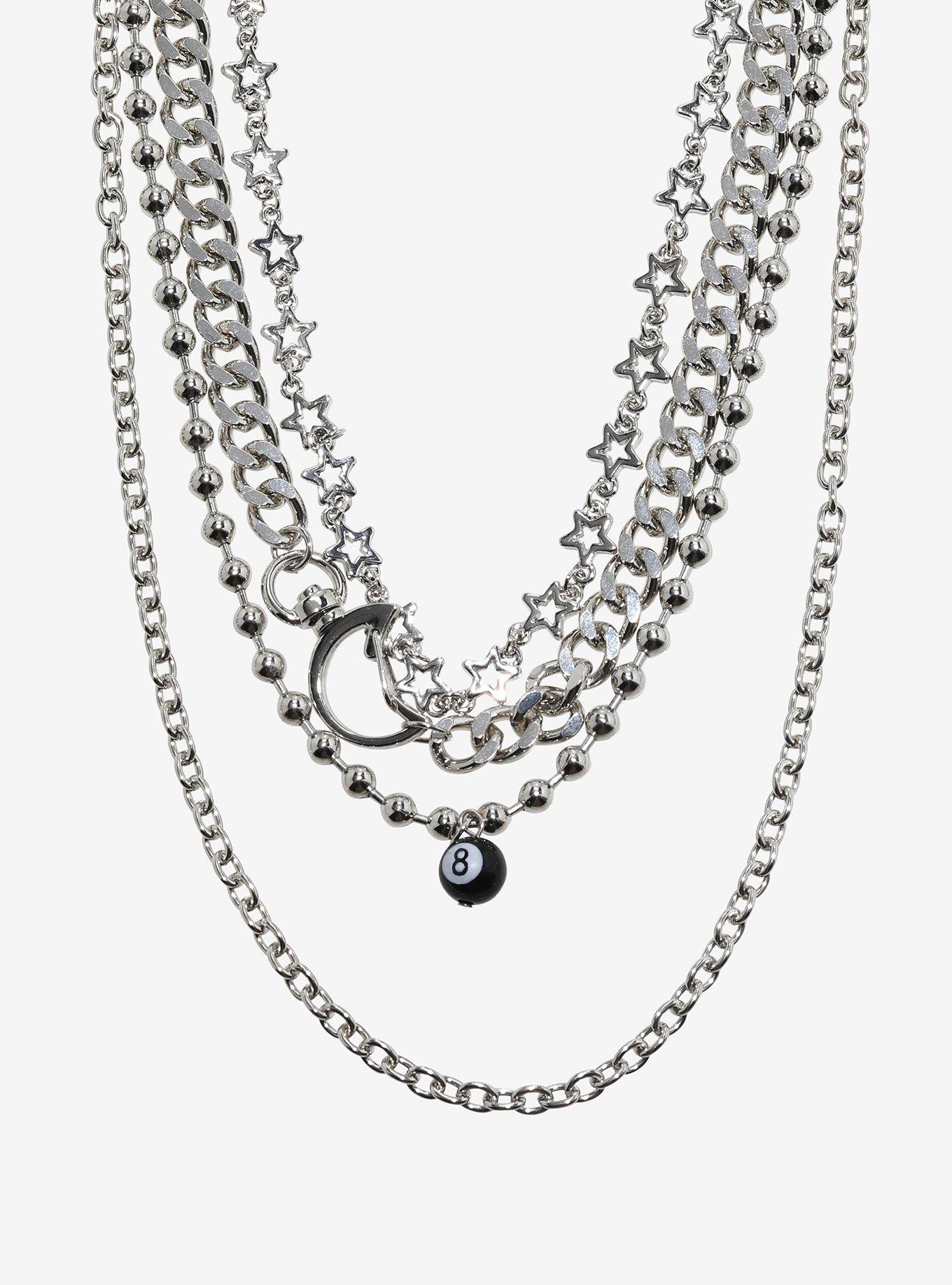 8 Ball Star Chain Necklace Set, , alternate