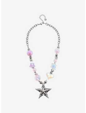 Sweet Society Star Pearlescent Bead Necklace, , hi-res