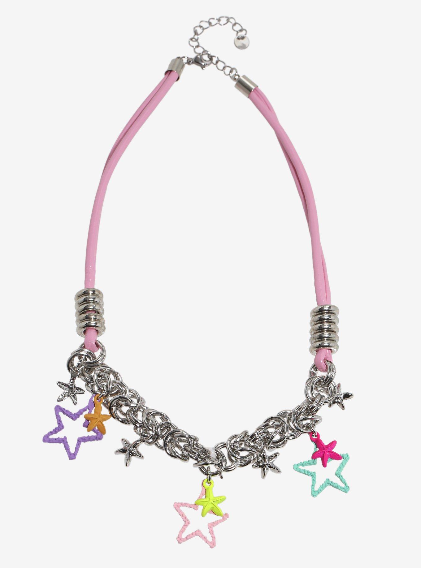 Sweet Society Colorful Star Chain Cord Necklace, , alternate