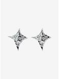 Social Collision Metallic Star Oversized Stud Earrings, , alternate