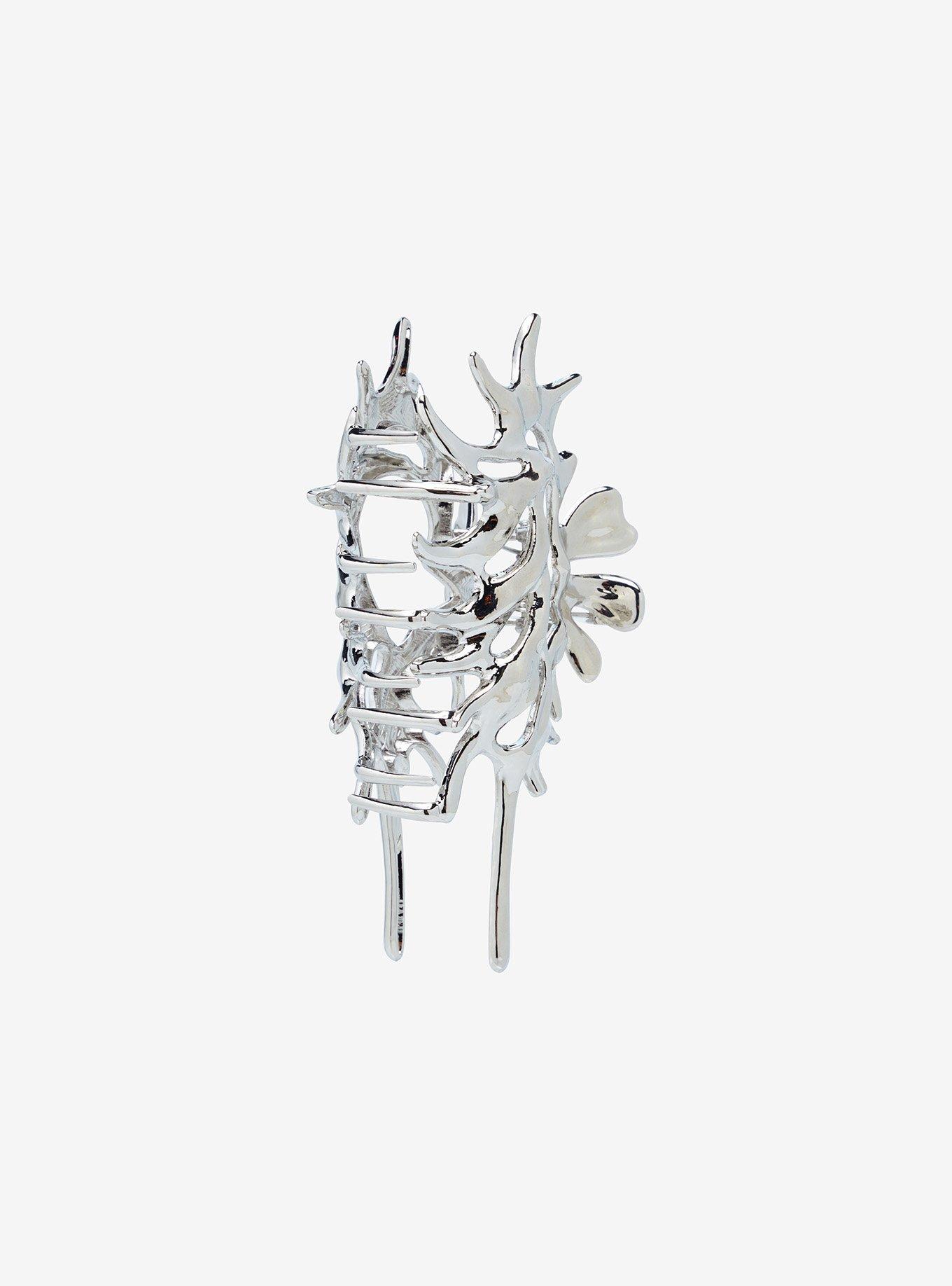 Social Collision Spiked Heart Claw Hair Clip, , hi-res
