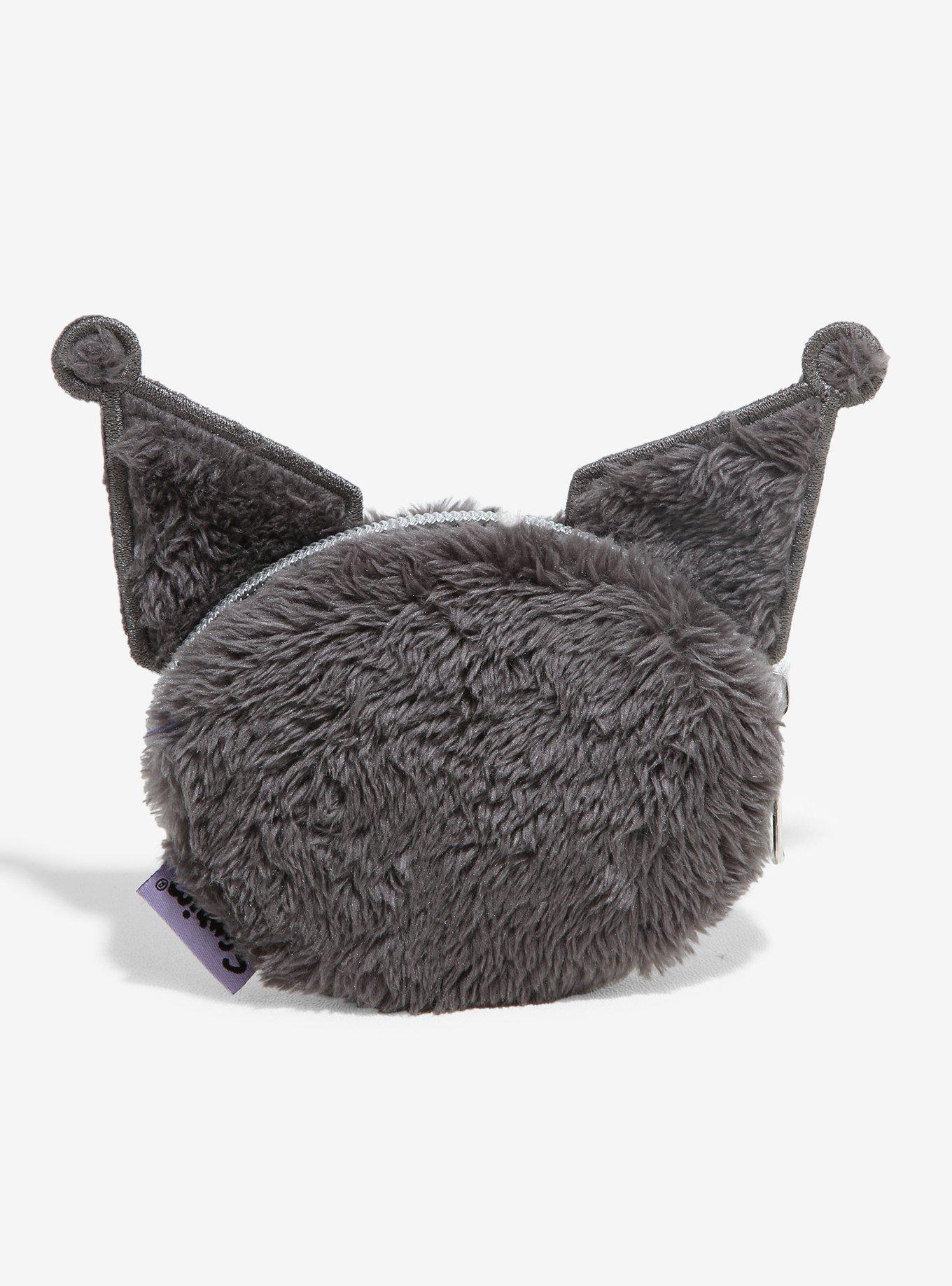 Loungefly Kuromi Face Fuzzy Figural Coin Purse, , hi-res