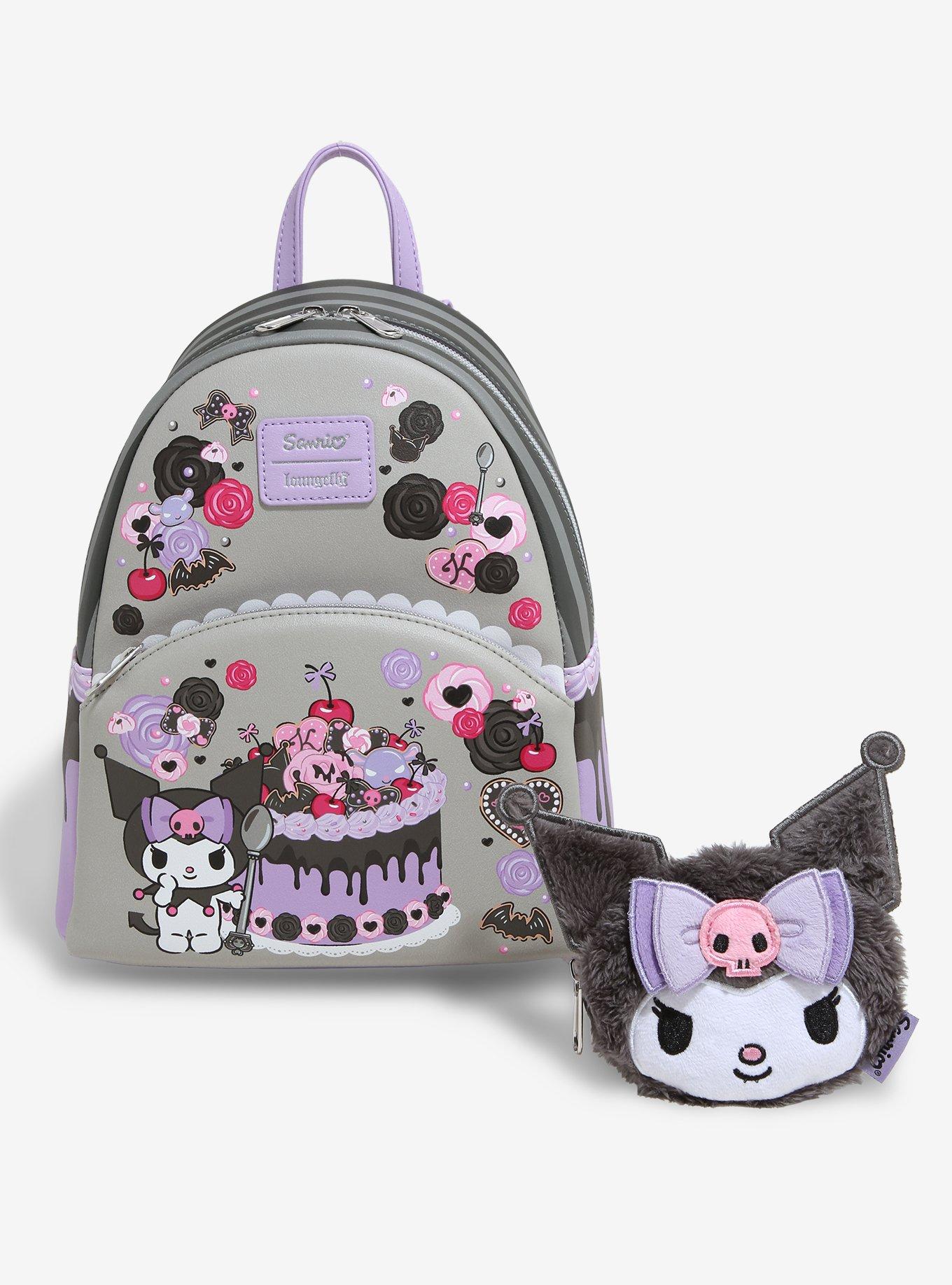 Loungefly Kuromi Face Fuzzy Figural Coin Purse, , alternate