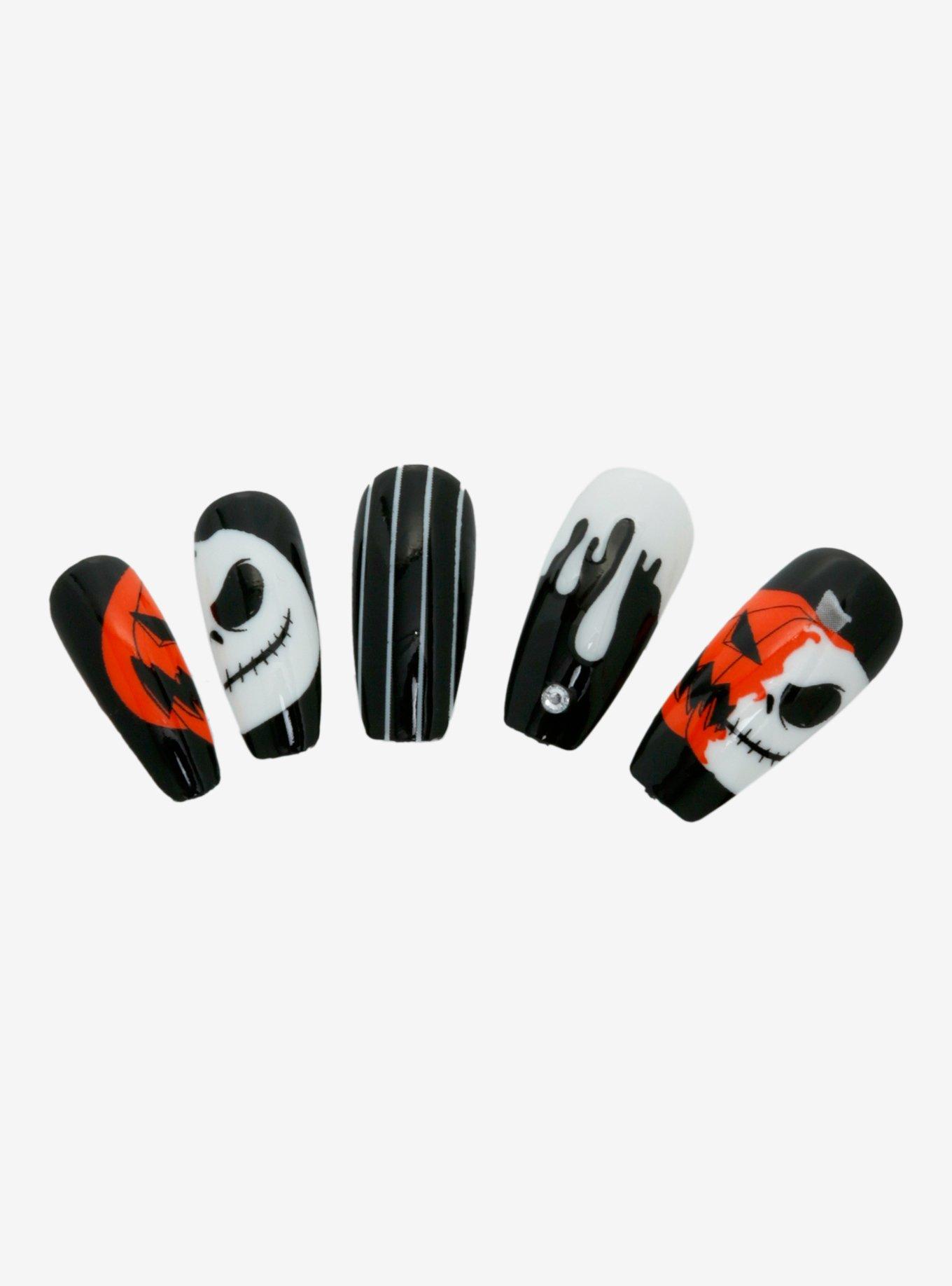 The Nightmare Before Christmas Jack Pumpkin Faux Nail Set, , alternate