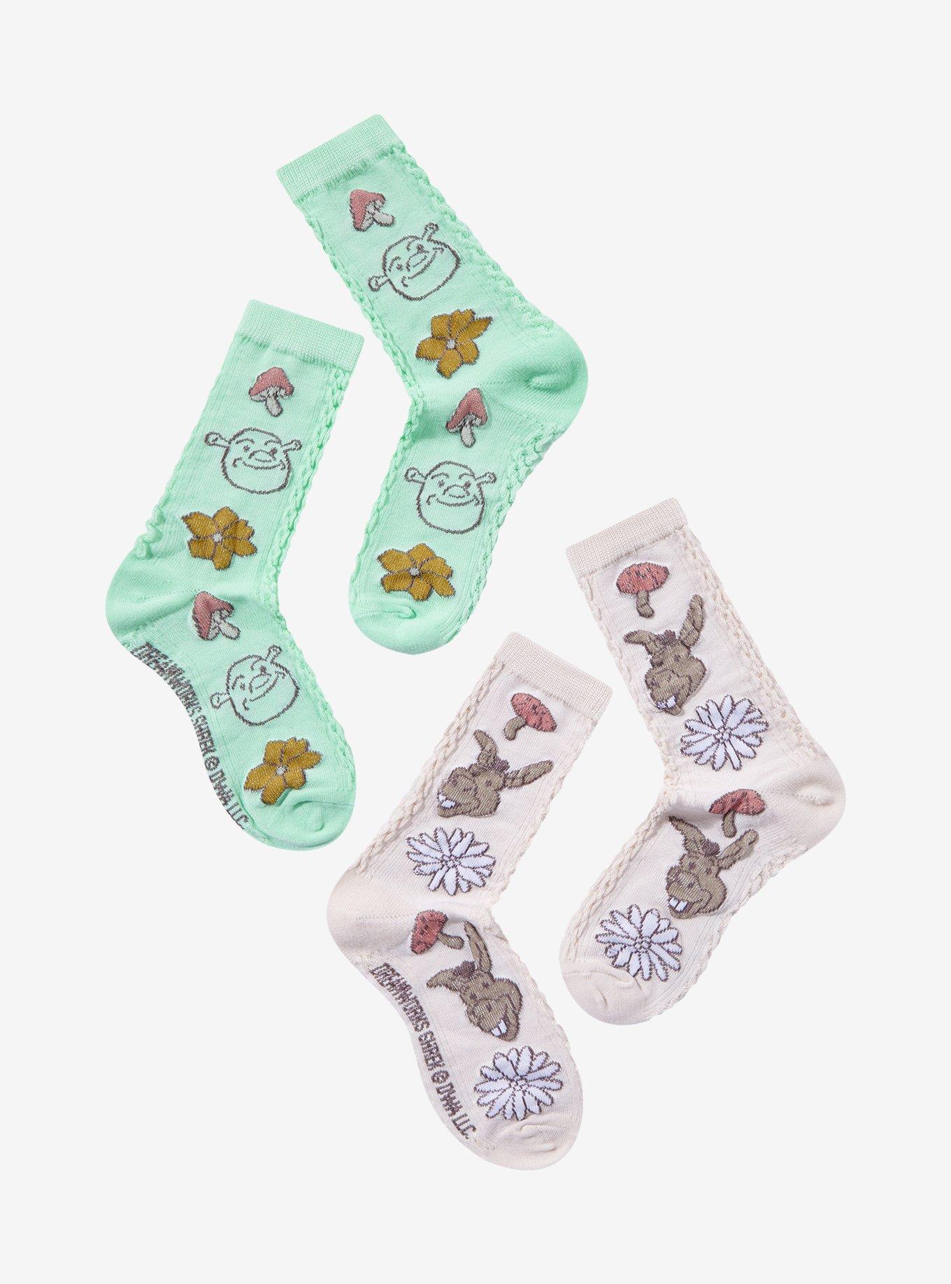 Shrek Donkey Cottage Textured Crew Socks, , alternate