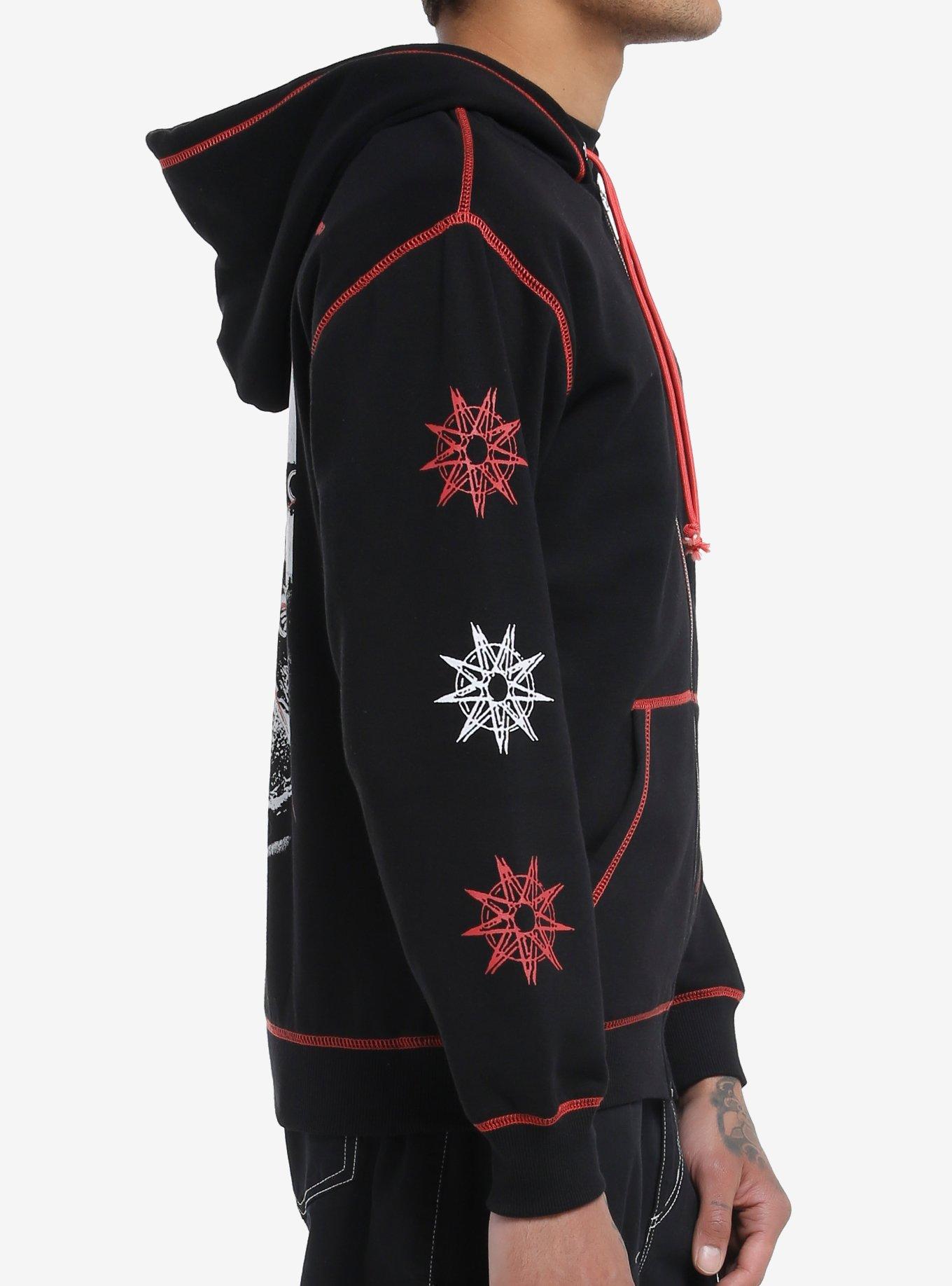 Slipknot Faces Contrast Stitch Hoodie, BLACK, alternate