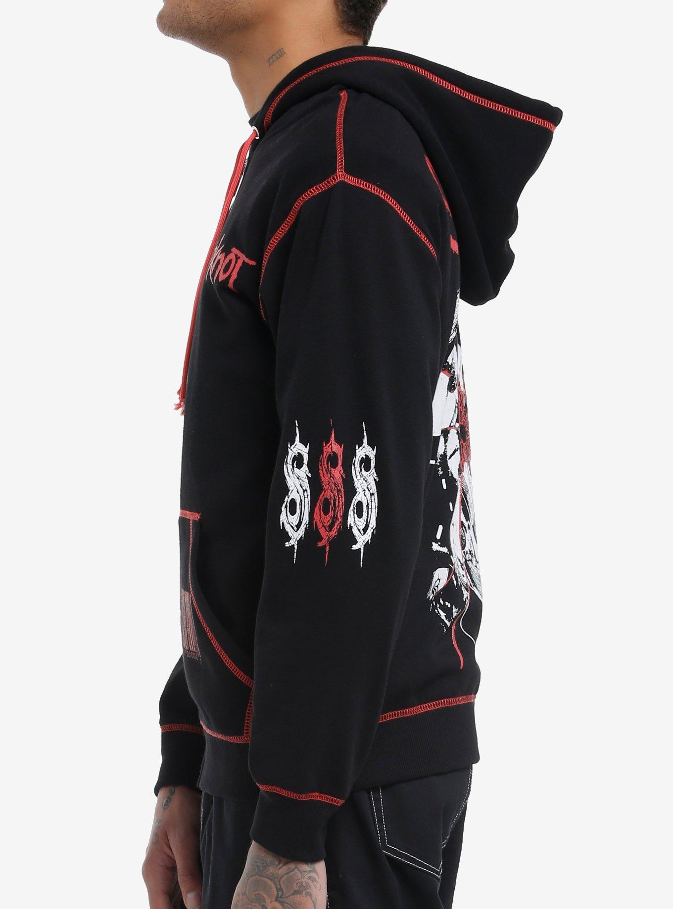 Slipknot Faces Contrast Stitch Hoodie, BLACK, alternate