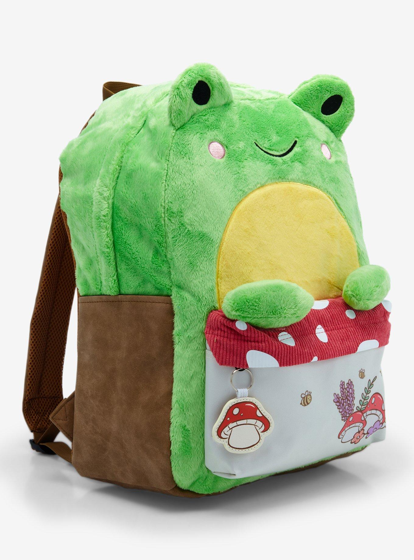 Frog Mushroom Fuzzy Figural Backpack