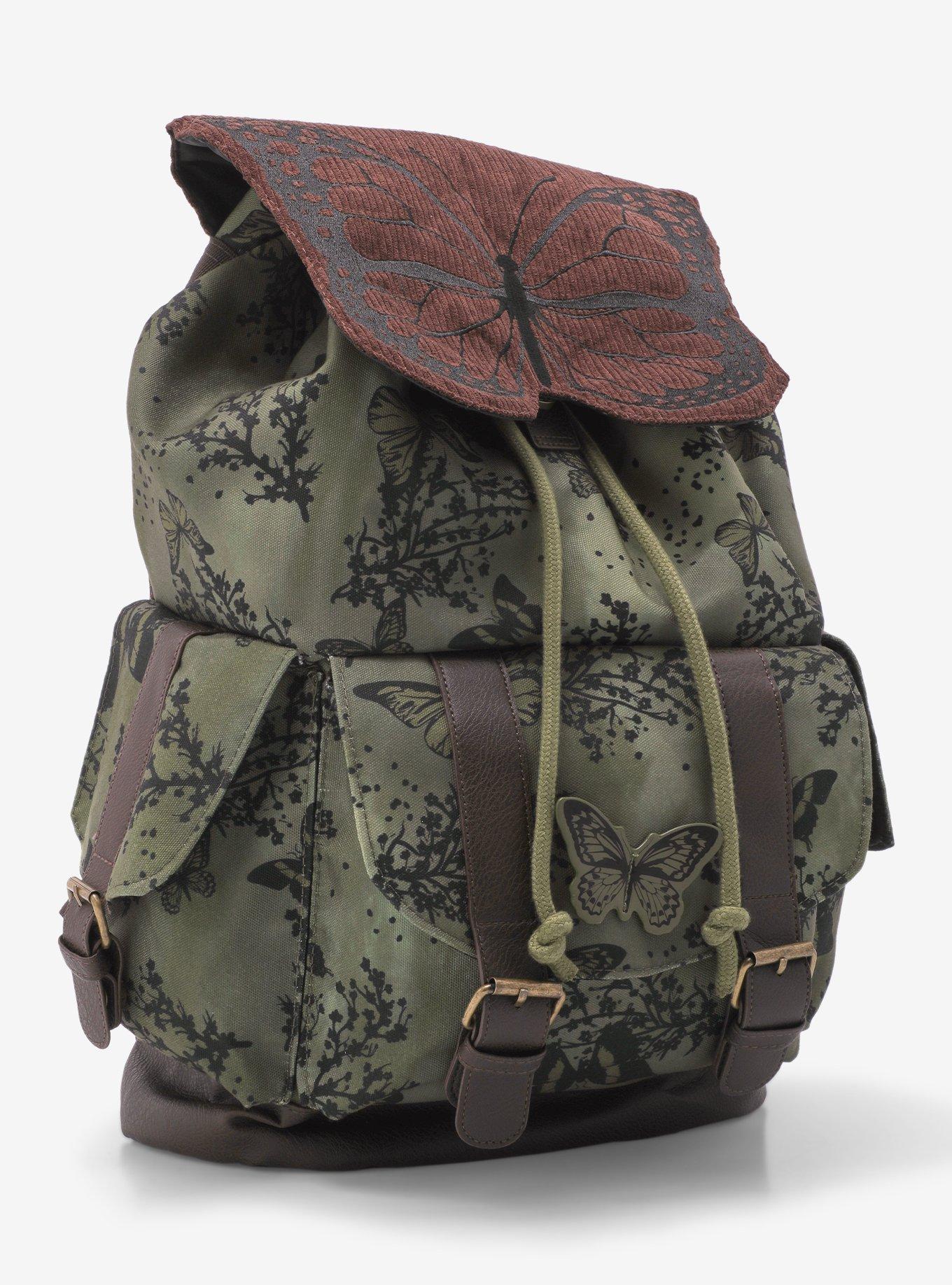 Butterfly Grunge Slouch Backpack, , alternate