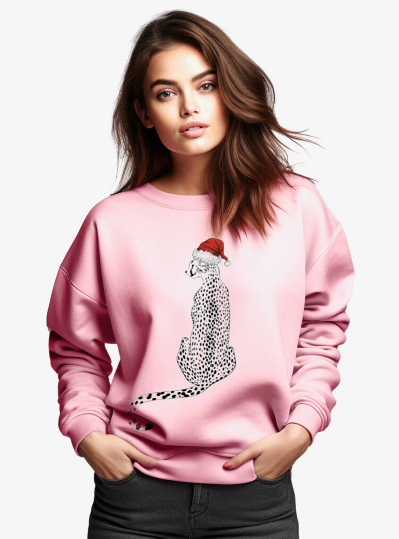 Pink Leopard Christmas Sweater, , hi-res