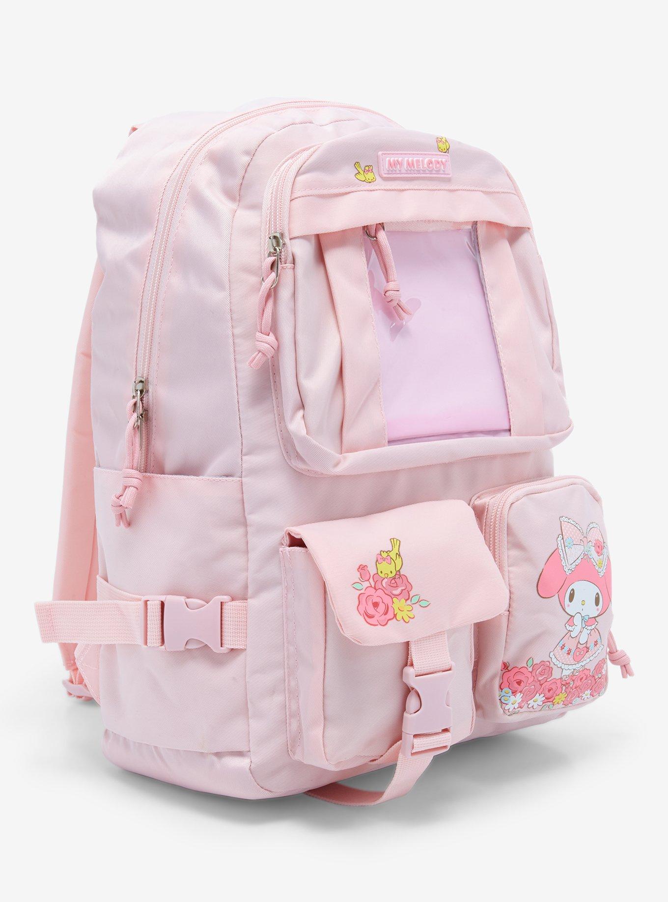 My Melody Pink Floral Multi Pocket Backpack, , alternate