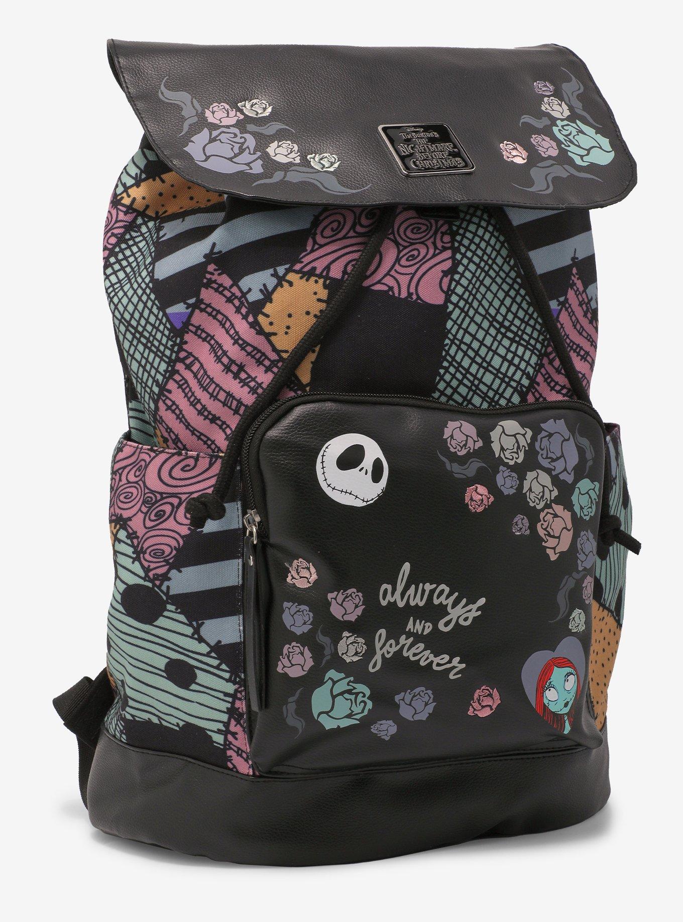The Nightmare Before Christmas Sally Patchwork Slouch Backpack, , alternate