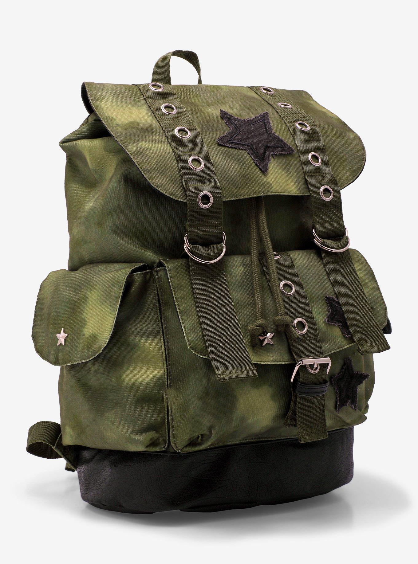 Star Green Grunge Slouch Backpack, , alternate