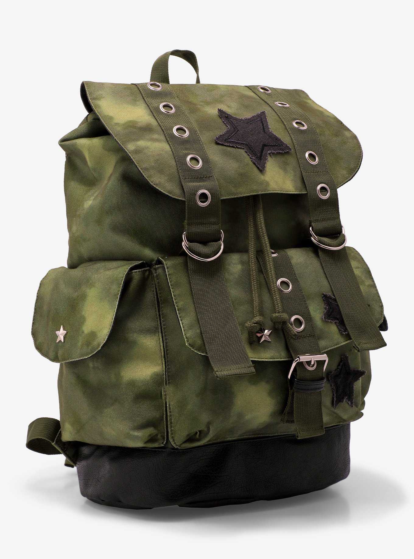 Star Green Grunge Slouch Backpack, , hi-res