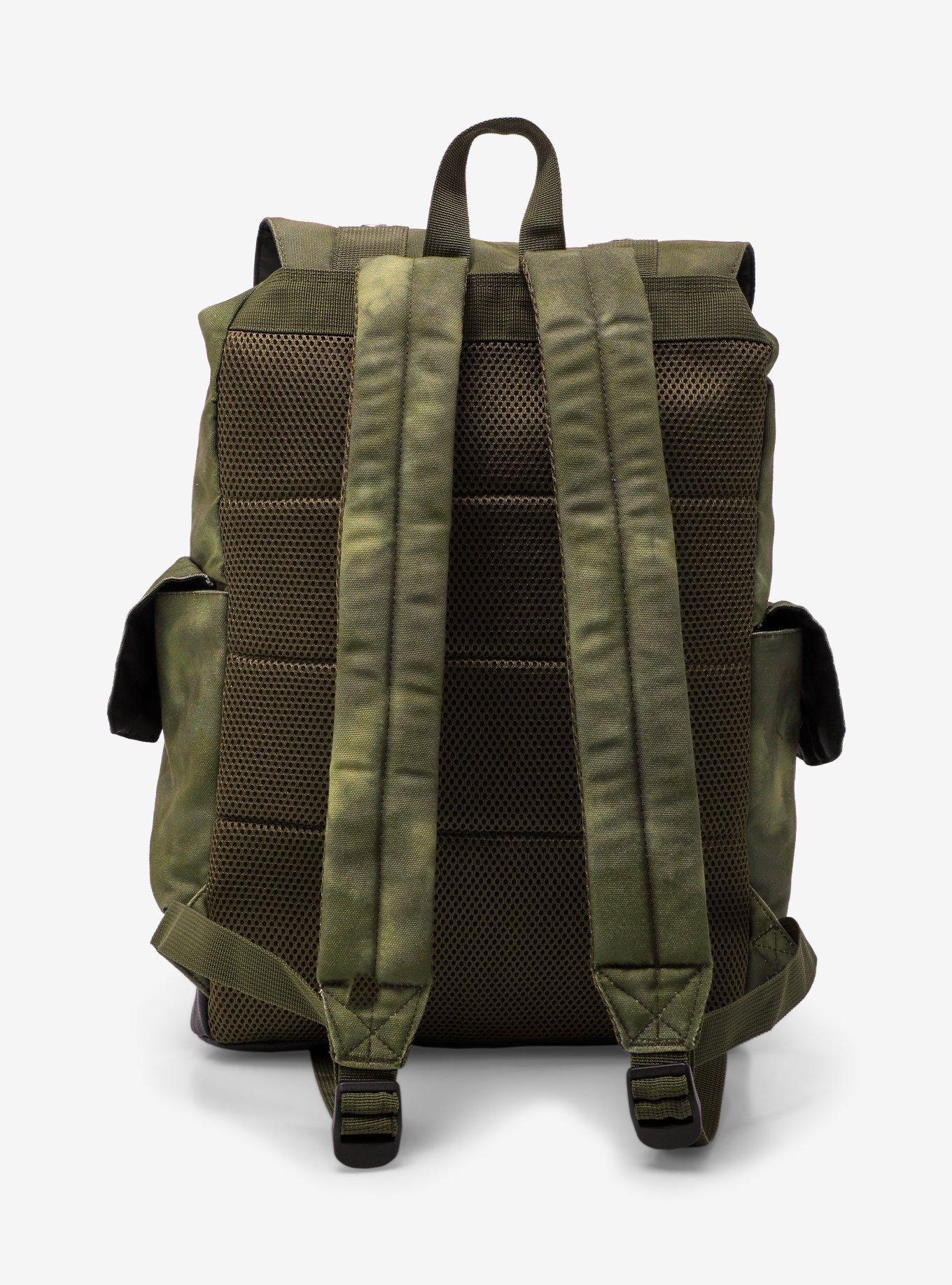 Star Green Grunge Slouch Backpack, , alternate