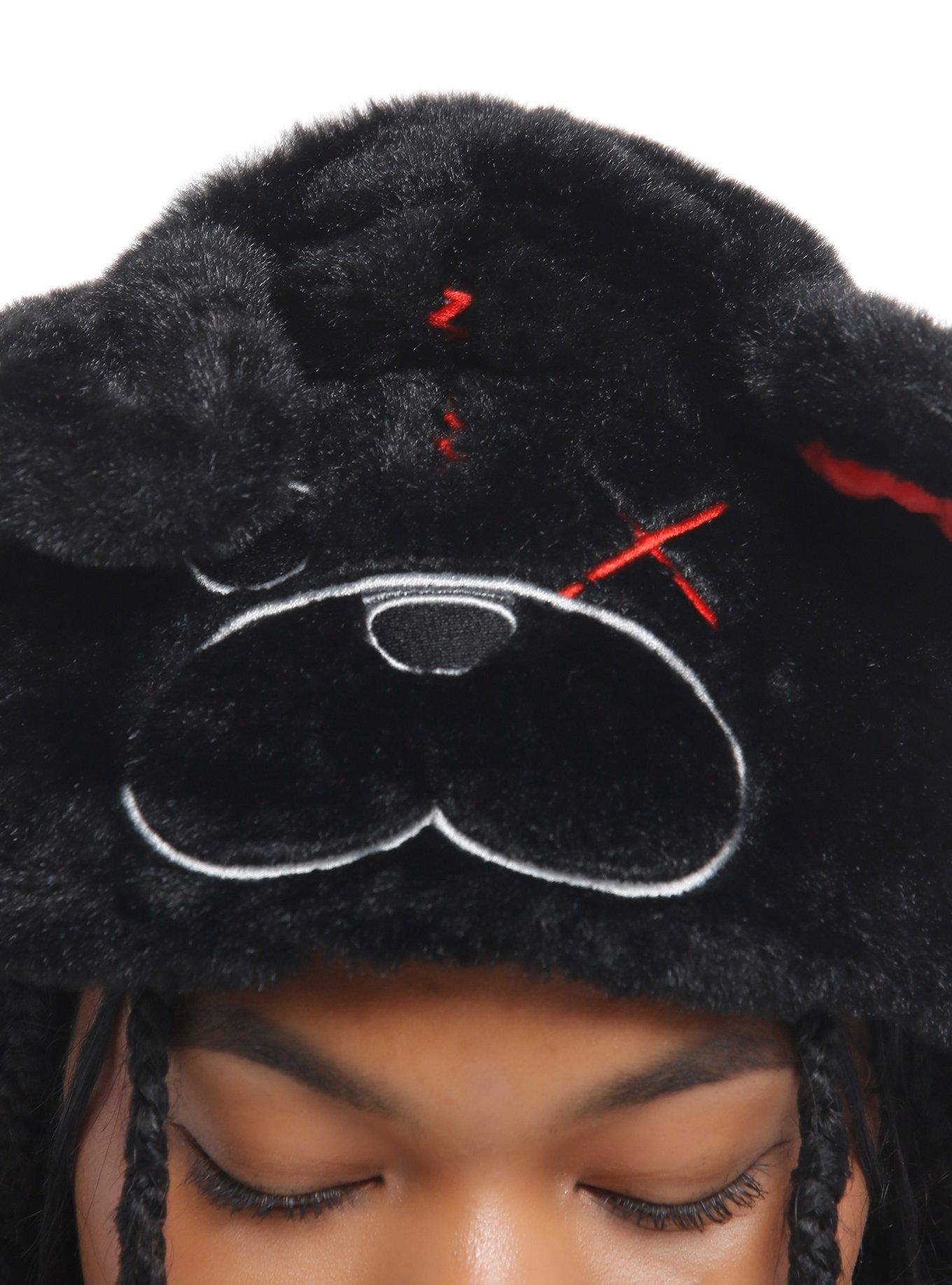 Creepy Bear Tassel Beanie With Movable Ears, , alternate