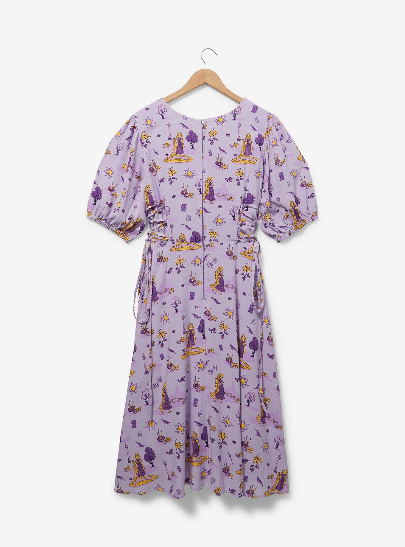 Disney Tangled Rapunzel Puff Sleeve Midi Dress Plus Size, , hi-res