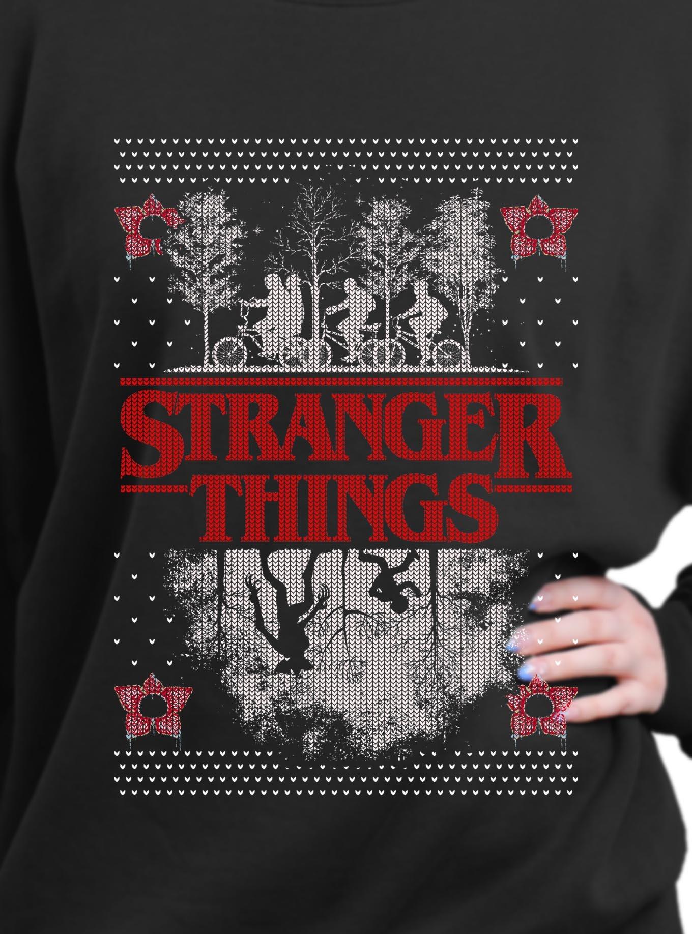 Stranger Things Upside-Down Ugly Christmas Girls Oversized Sweatshirt, , hi-res