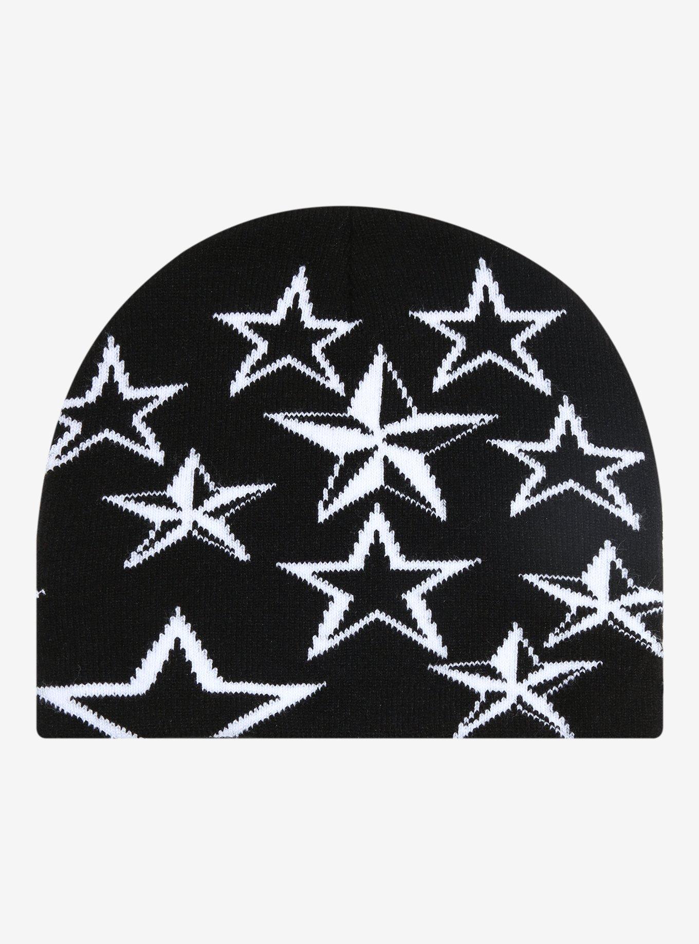 Black & White Star Beanie, , alternate