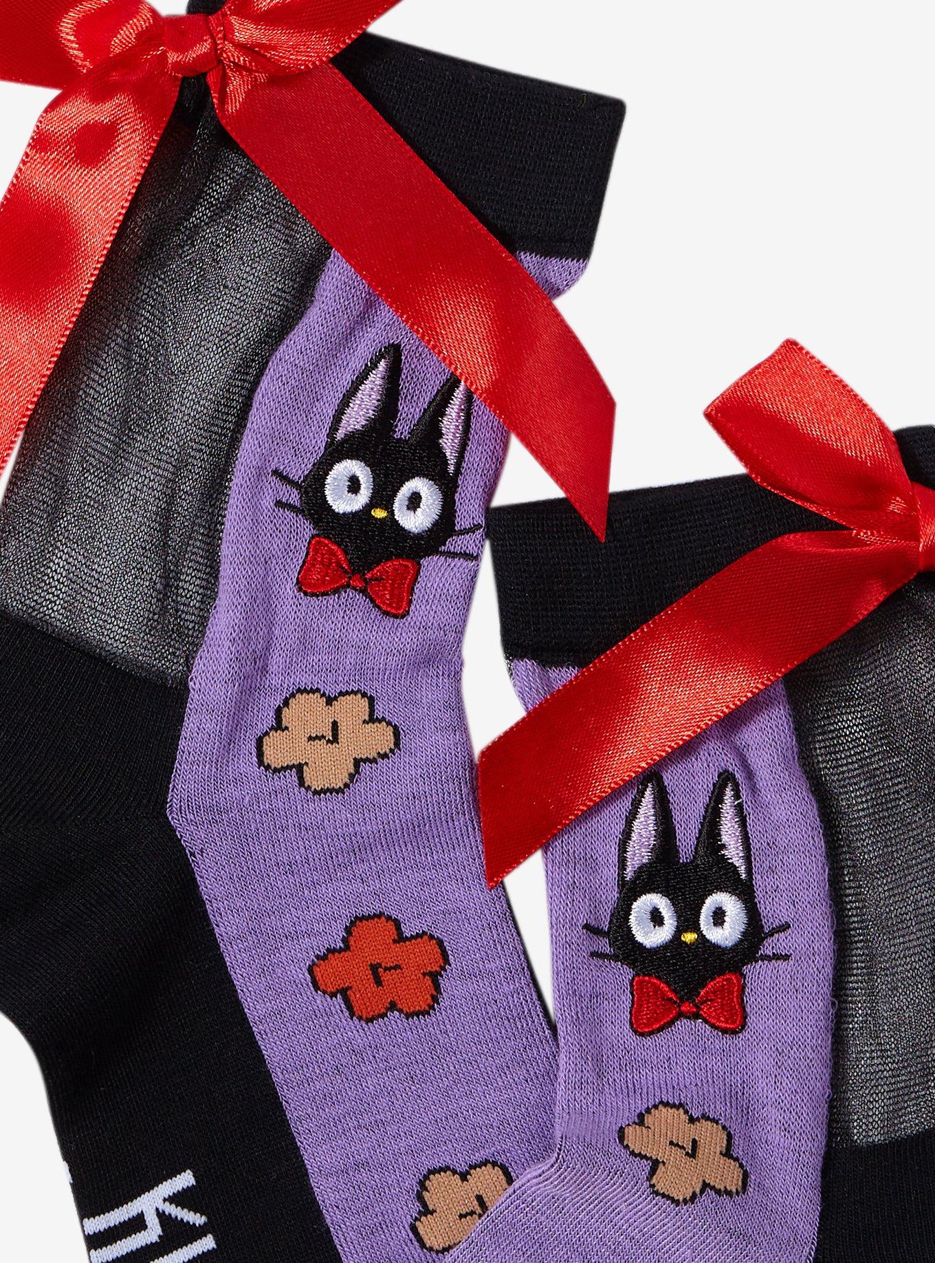 Studio Ghibli® Kiki's Delivery Service Jiji Bow Mesh Ankle Socks, , alternate