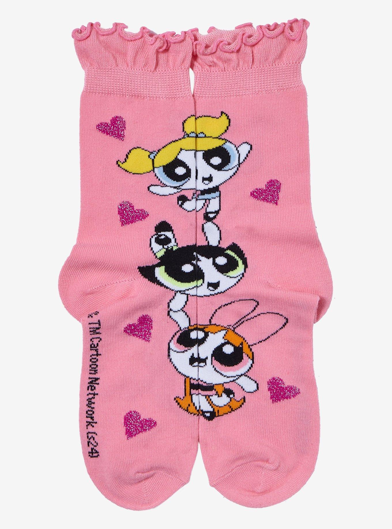 The Powerpuff Girls Hearts Crew Socks, , hi-res