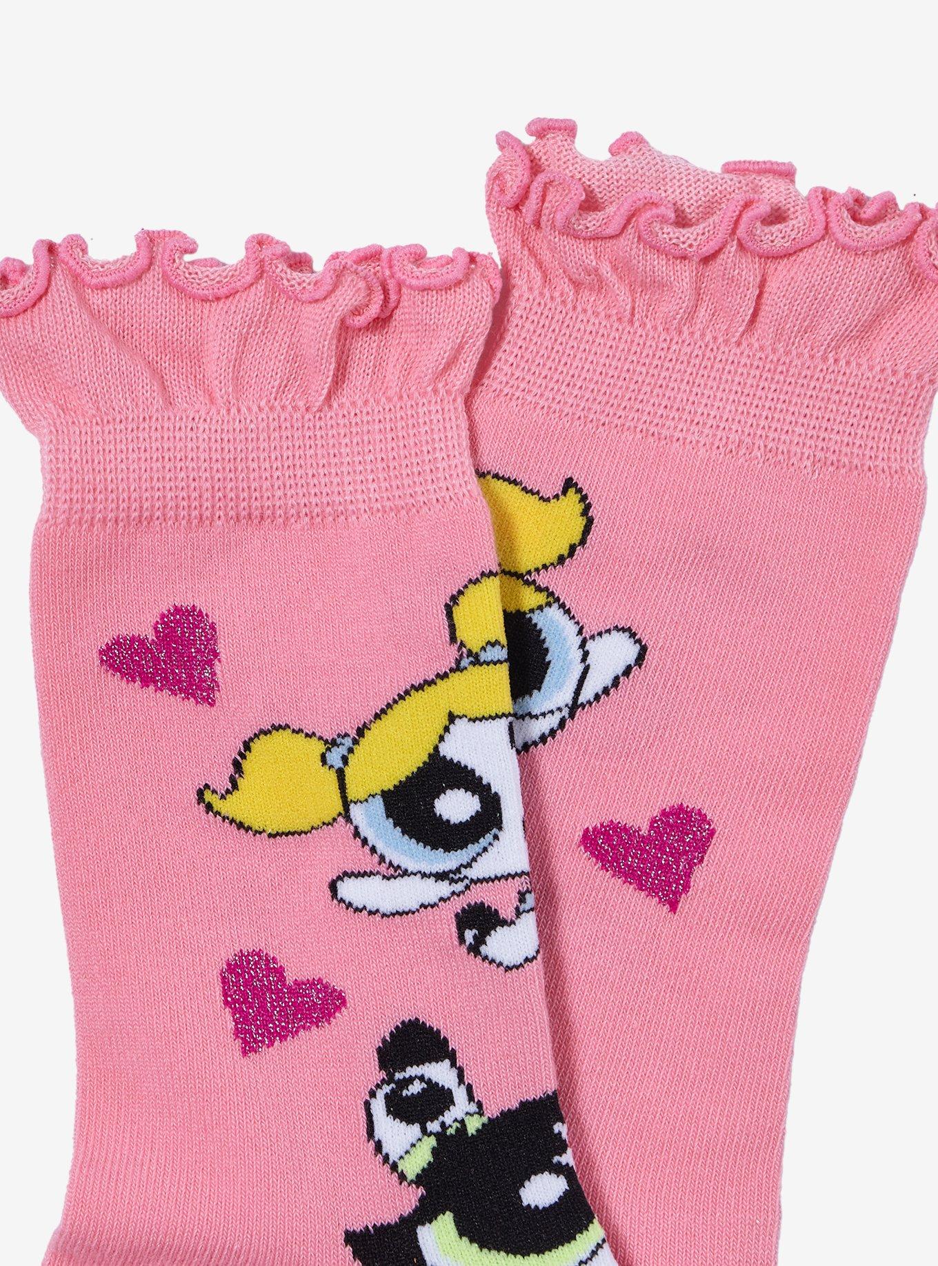 The Powerpuff Girls Hearts Crew Socks, , alternate