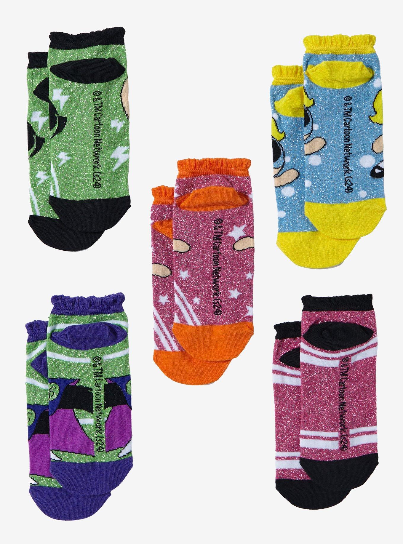 Powerpuff Girls Trio & Mojo Jojo No-Show Socks 5 Pair, , hi-res