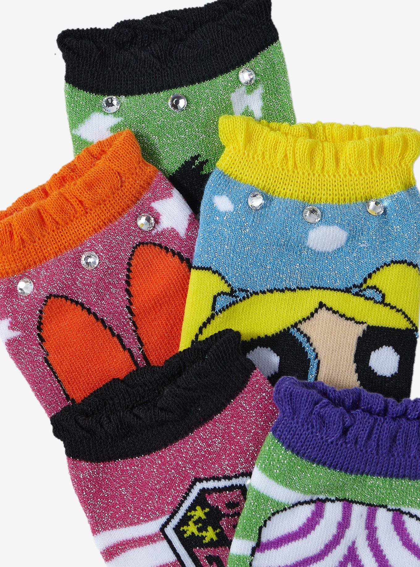 Powerpuff Girls Trio & Mojo Jojo No-Show Socks 5 Pair, , alternate