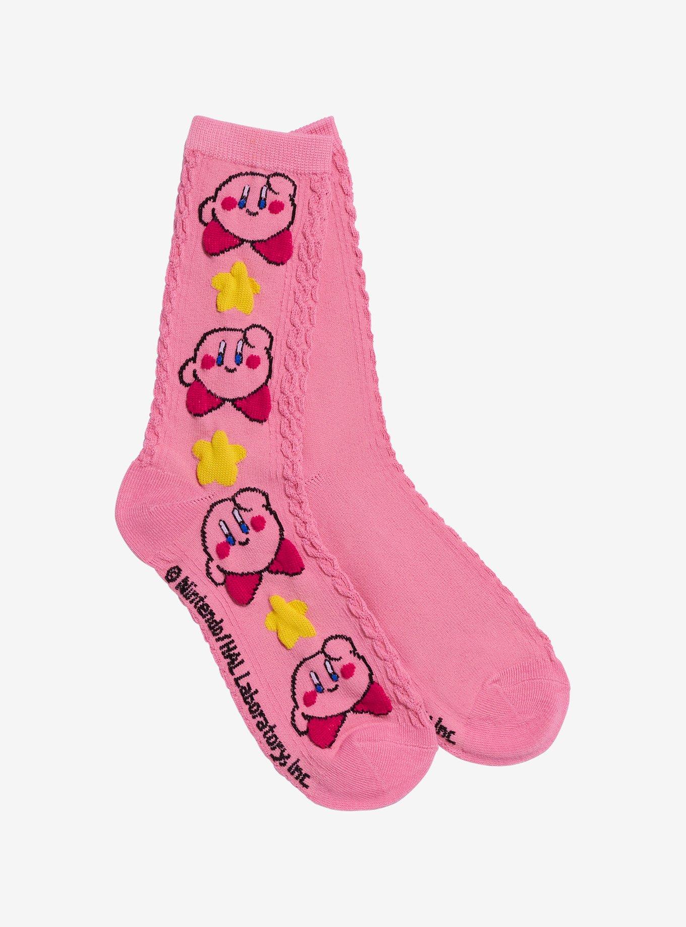 Kirby Star Cable Knit Crew Socks, , hi-res