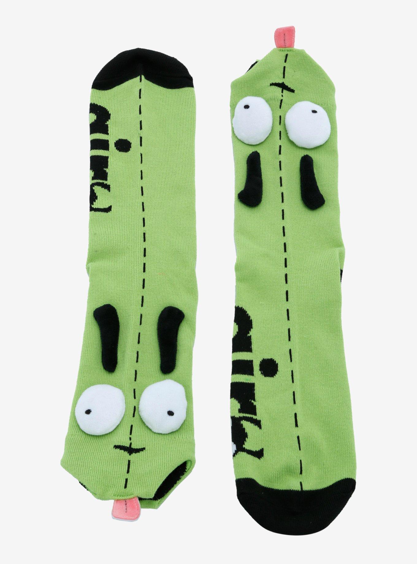 Invader Zim GIR 3D Ears Crew Socks, , alternate