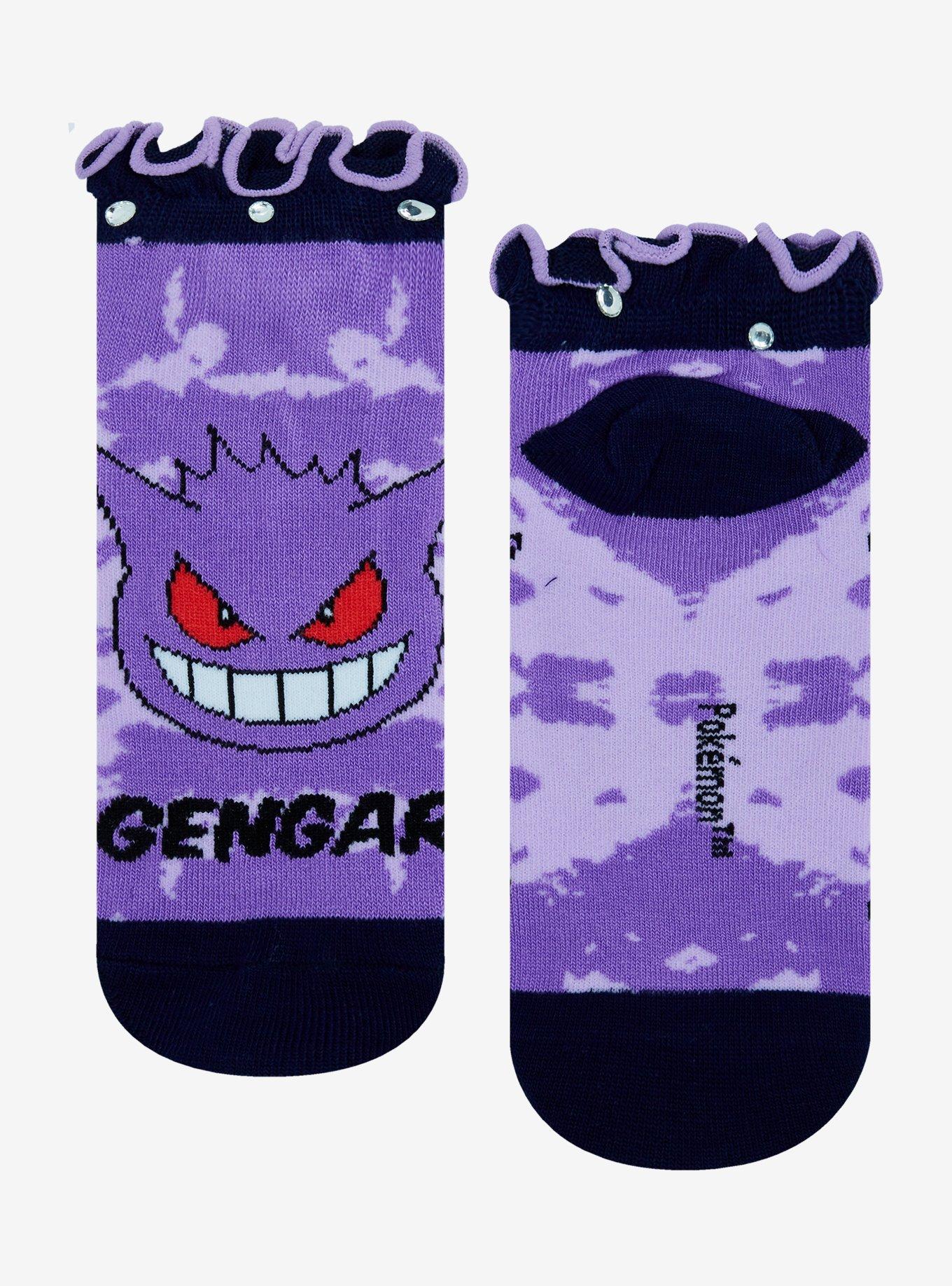 Pokemon Gengar Rhinestone No-Show Socks, , hi-res