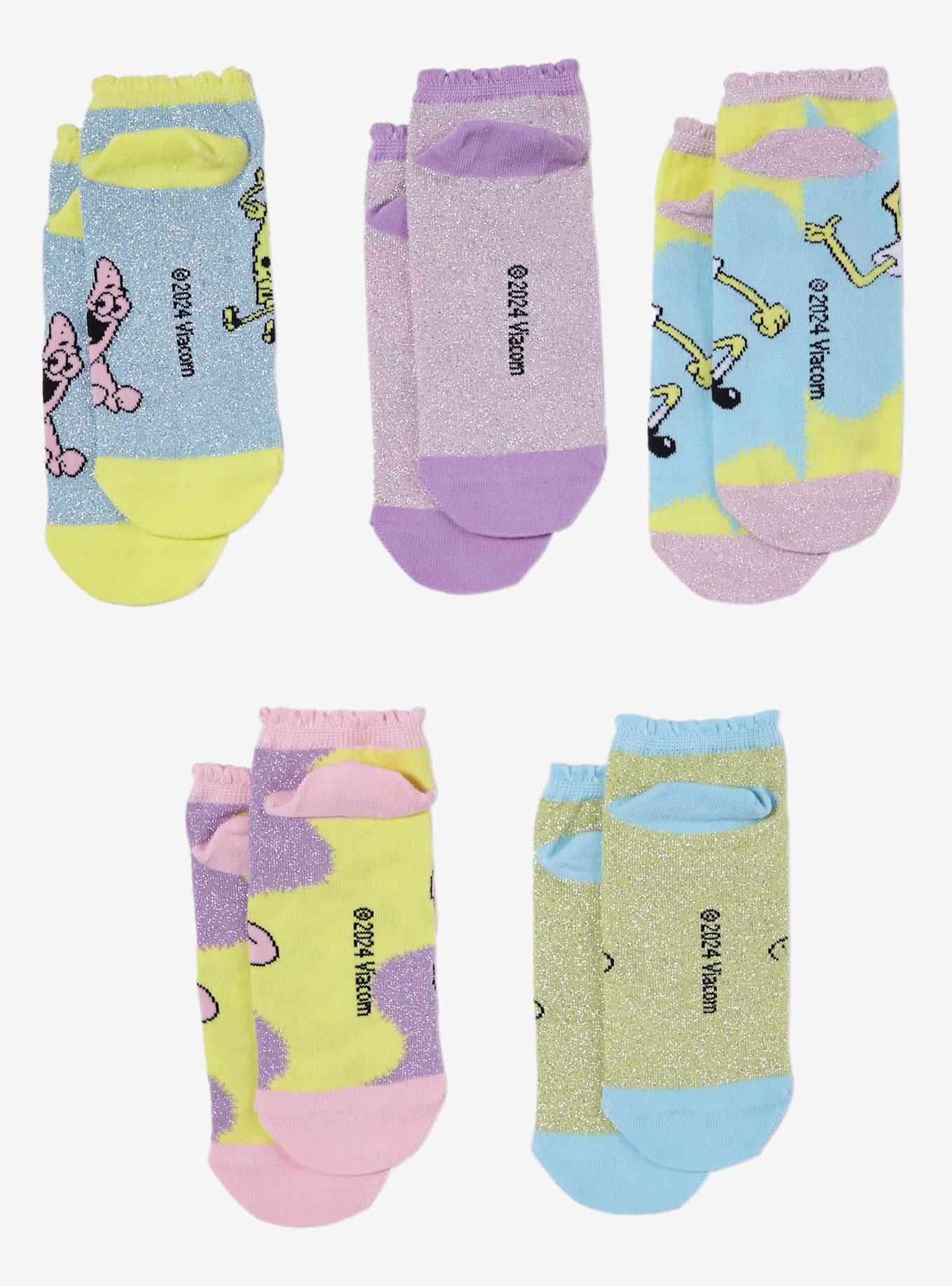SpongeBob SquarePants Pastel SpongeBob & Patrick No-Show Socks 5 Pair, , alternate - view 2