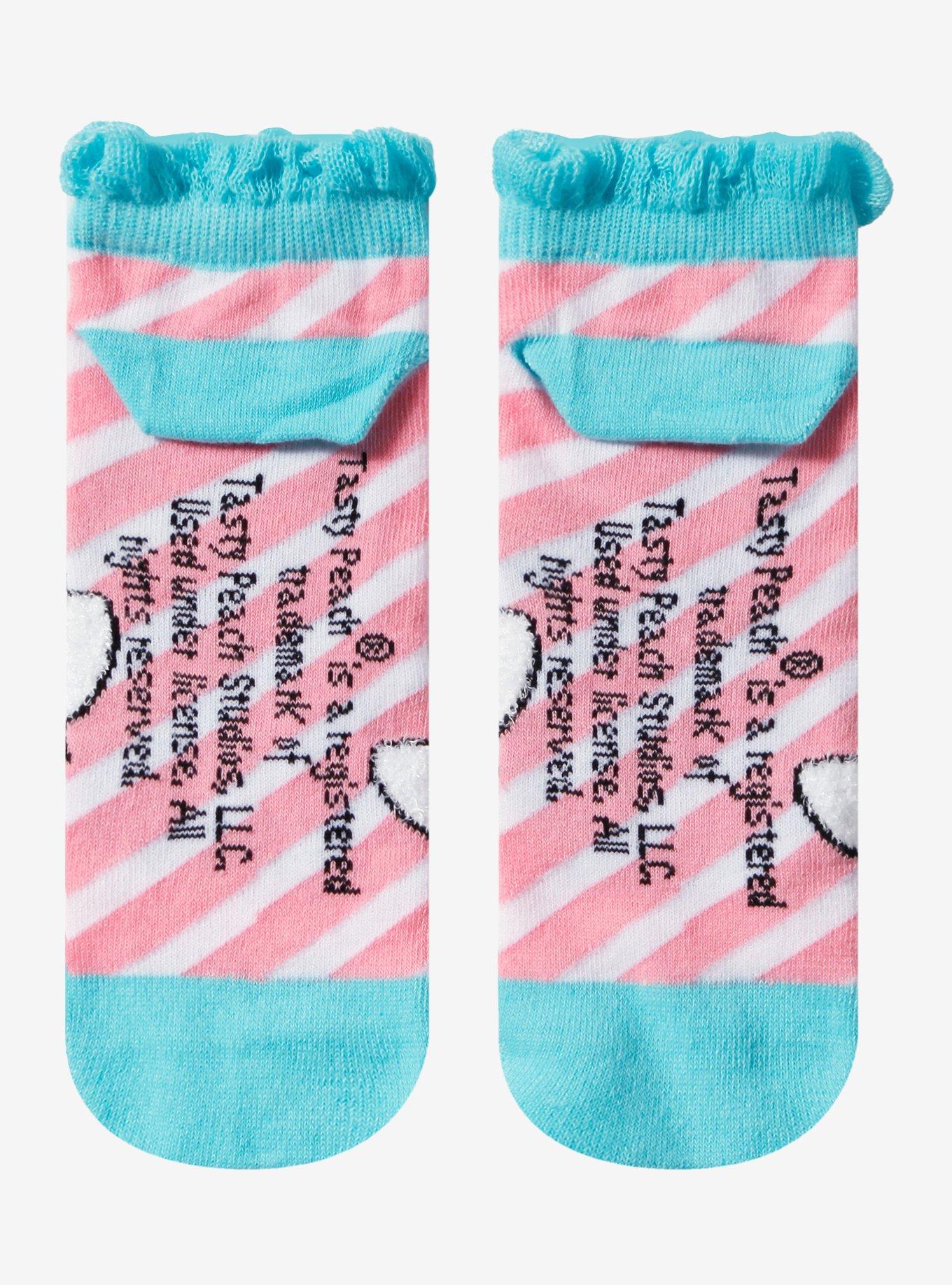 Tasty Peach Nomwhal Stripe Ankle Socks, , hi-res