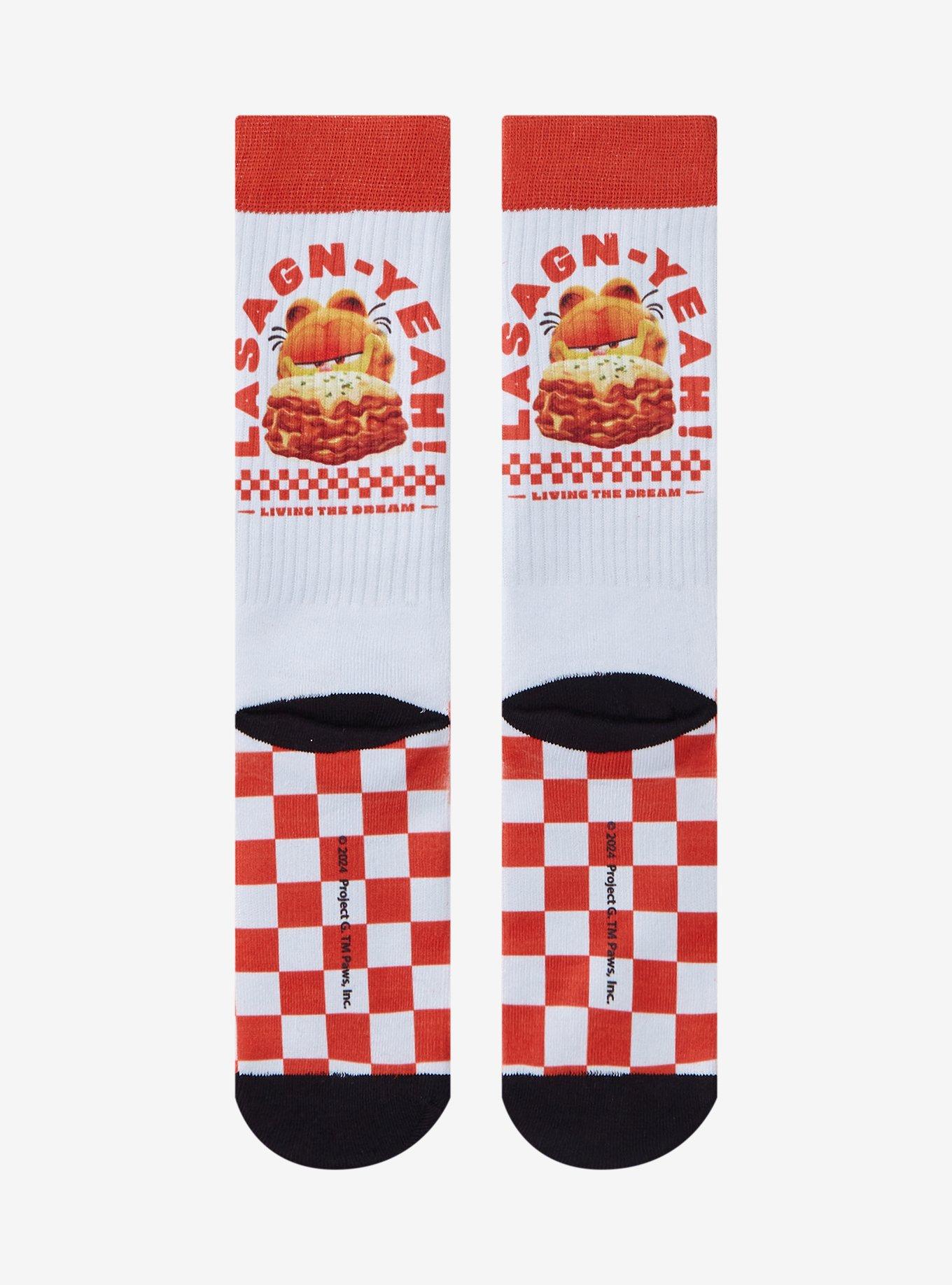 Garfield Lasagn-Yeah! Checker Crew Socks, , alternate