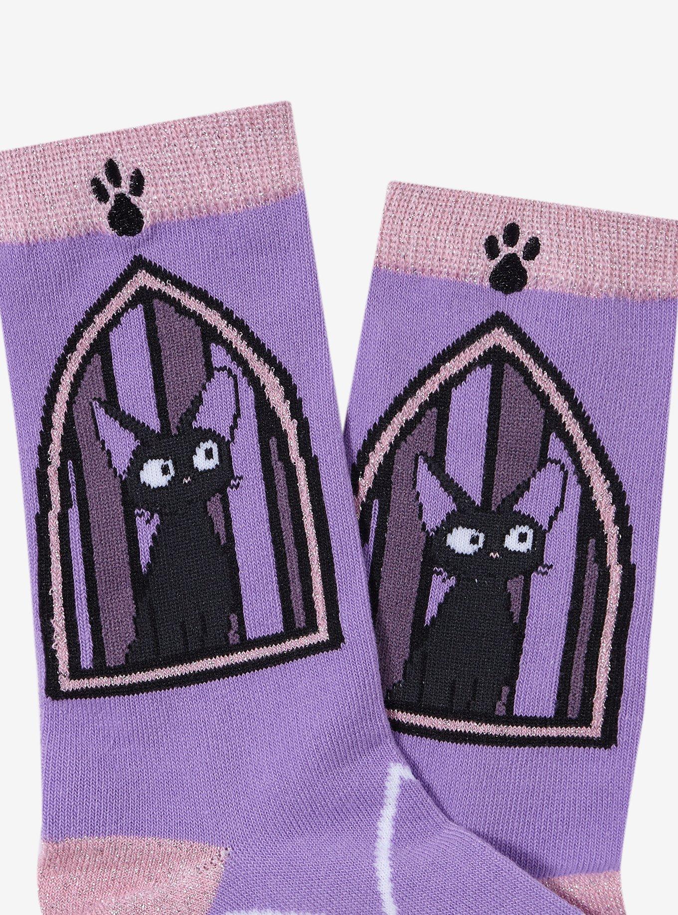 Studio Ghibli® Kiki's Delivery Service Jiji Stained Glass Crew Socks, , alternate