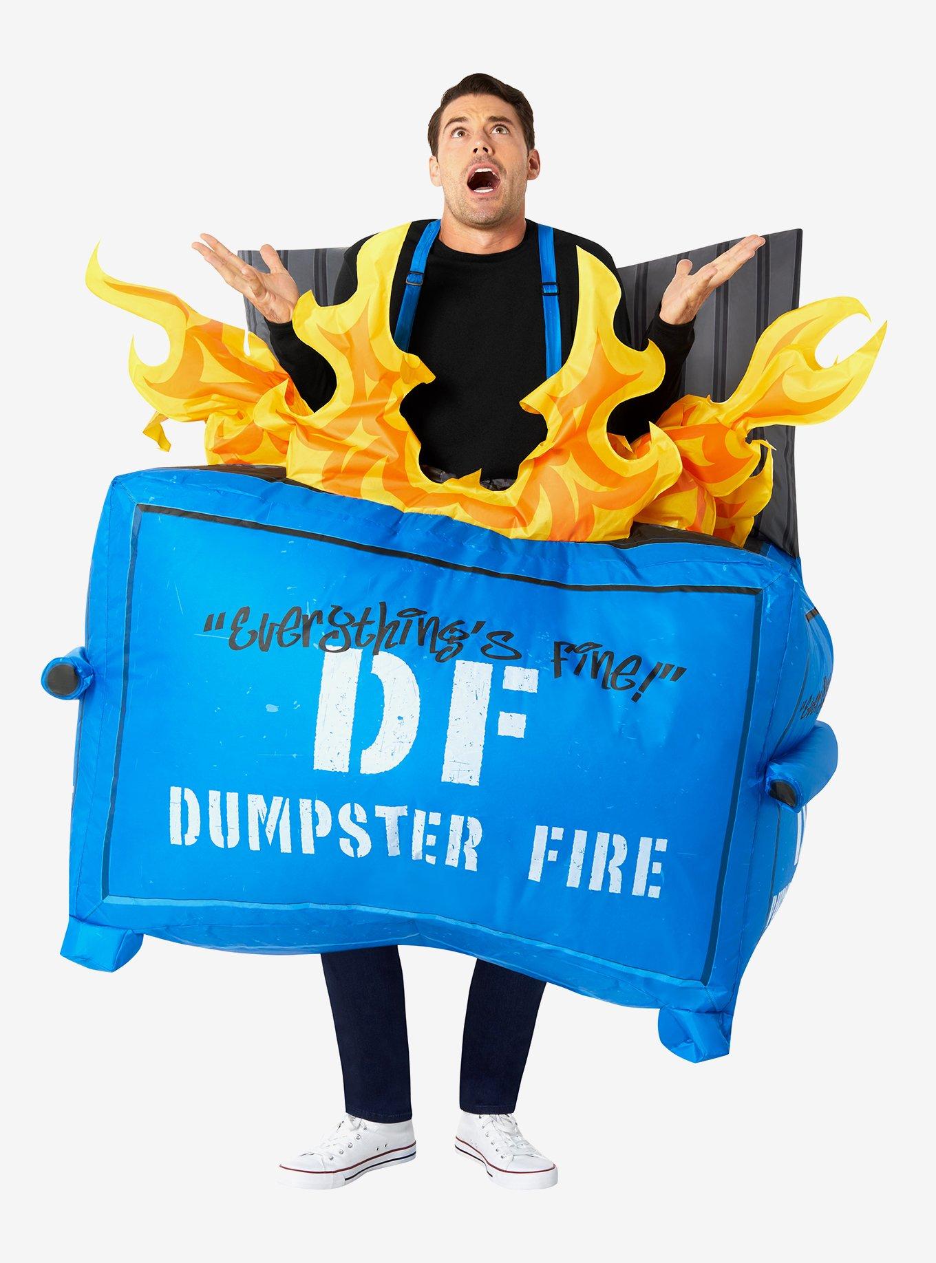 Dumpster Fire Adult Inflatable Costume, , alternate