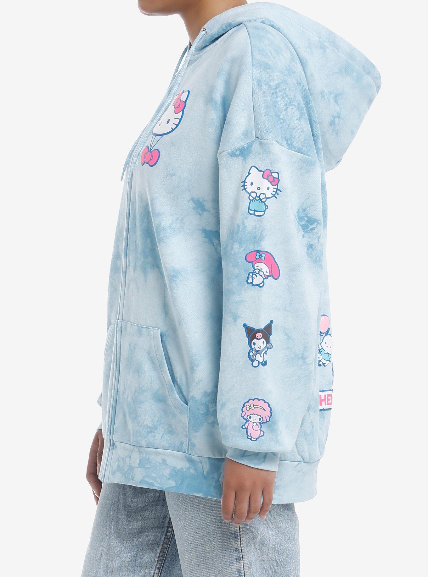Hello Kitty And Friends Balloon Tie-Dye Girls Oversized Hoodie, MULTI, alternate