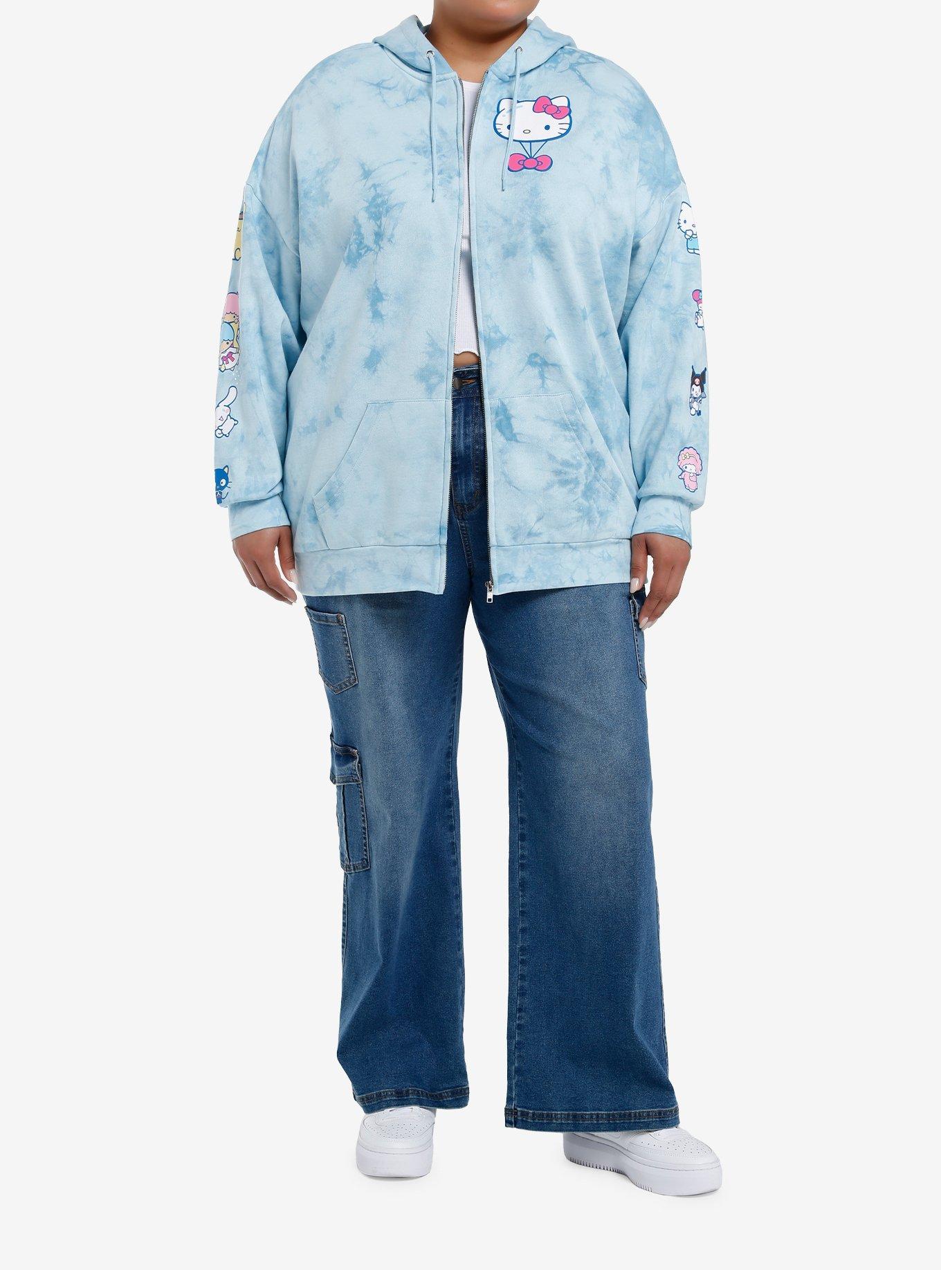 Hello Kitty And Friends Balloon Tie-Dye Girls Oversized Hoodie Plus Size, MULTI, alternate