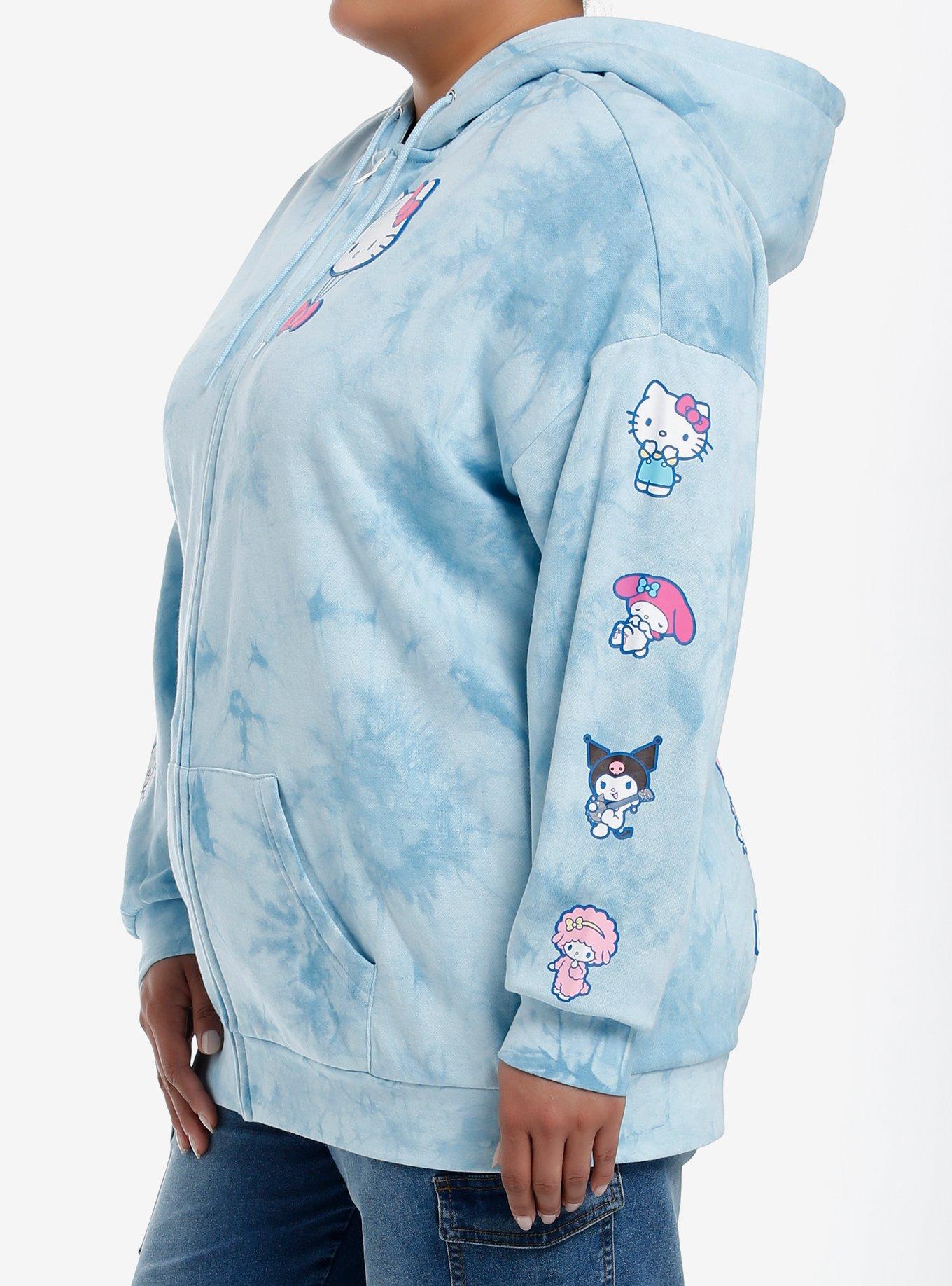 Hello Kitty And Friends Balloon Tie-Dye Girls Oversized Hoodie Plus Size, MULTI, alternate