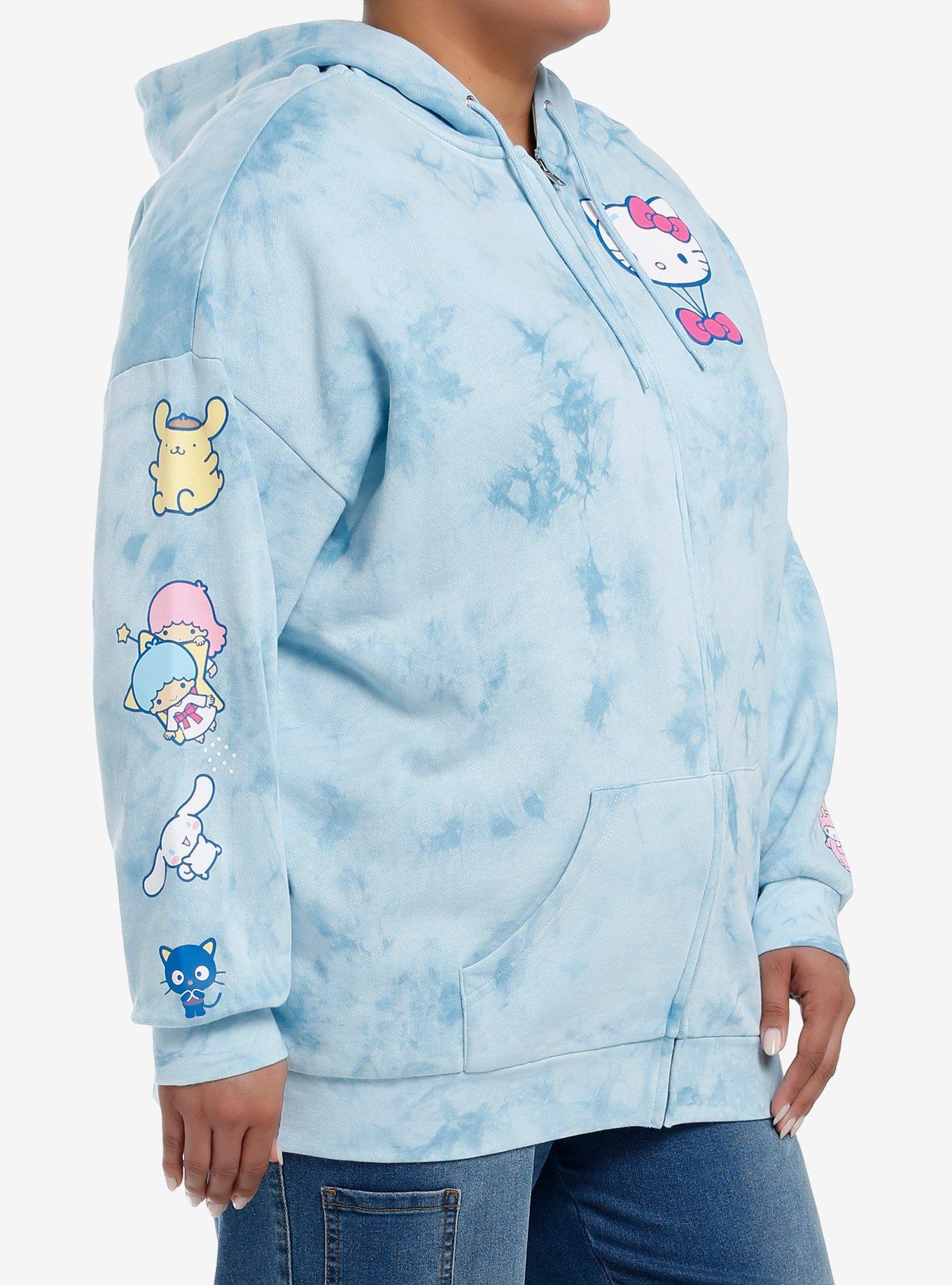 Hello Kitty And Friends Balloon Tie-Dye Girls Oversized Hoodie Plus Size, MULTI, alternate