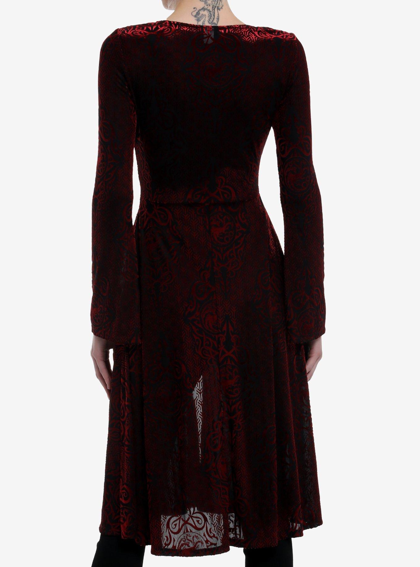 Her Universe House Of The Dragon Targaryen Velvet Duster Her Universe Exclusive, BURGUNDY, alternate