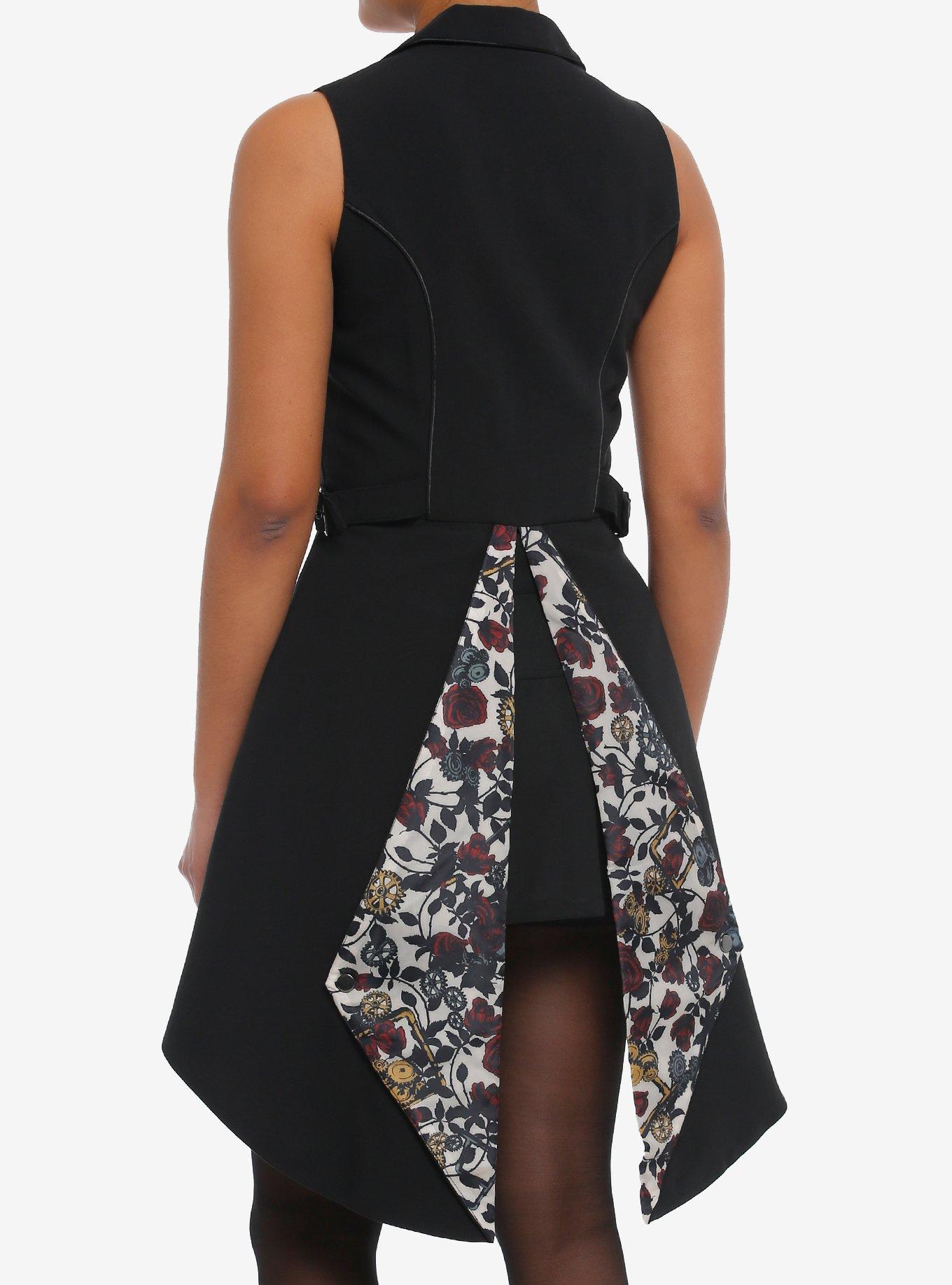 Thorn & Fable Floral Tailcoat Girls Long Vest, MULTI, alternate