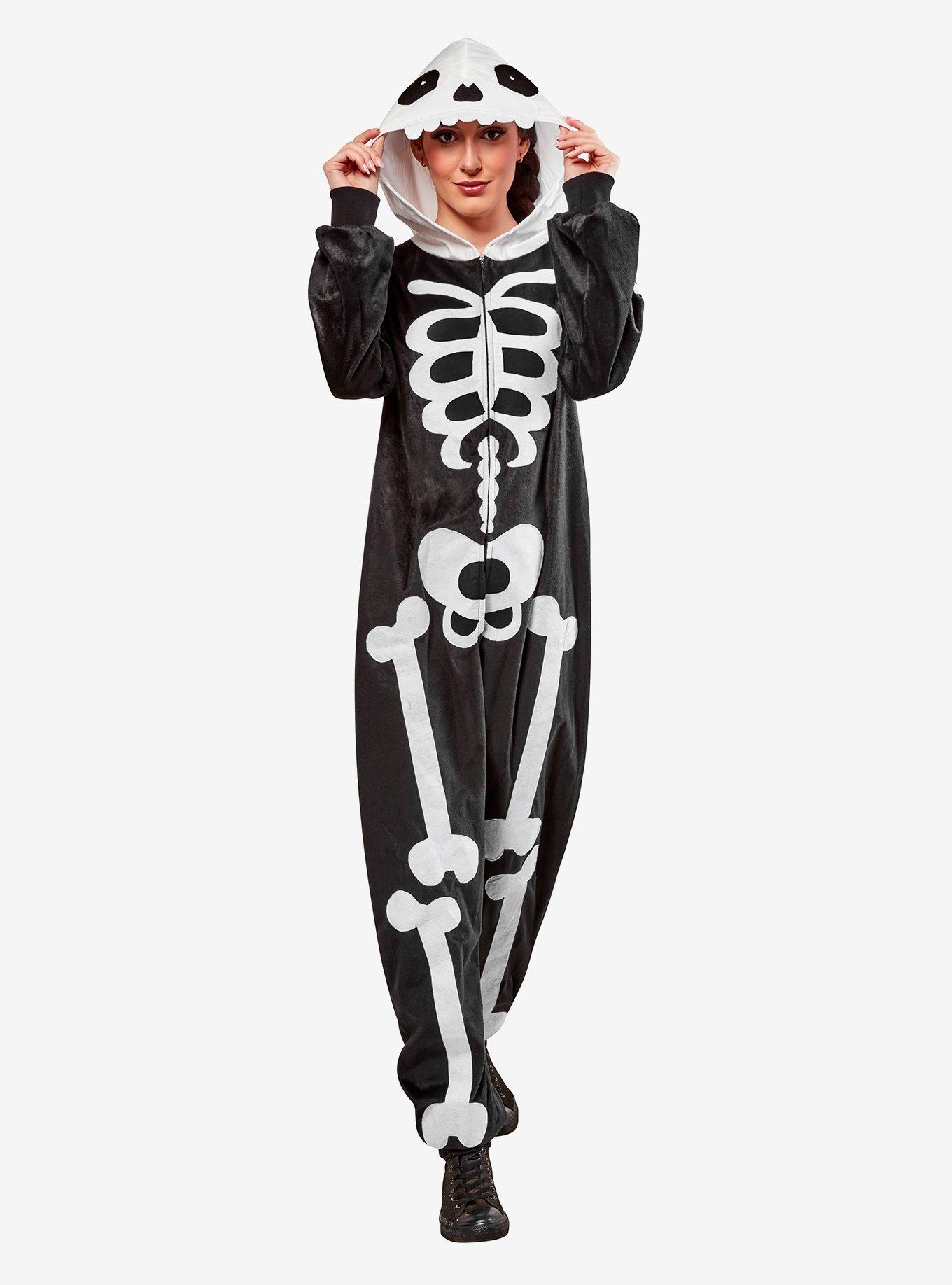 Skeleton Adult Unisex Comfywear Costume, BLACK, alternate